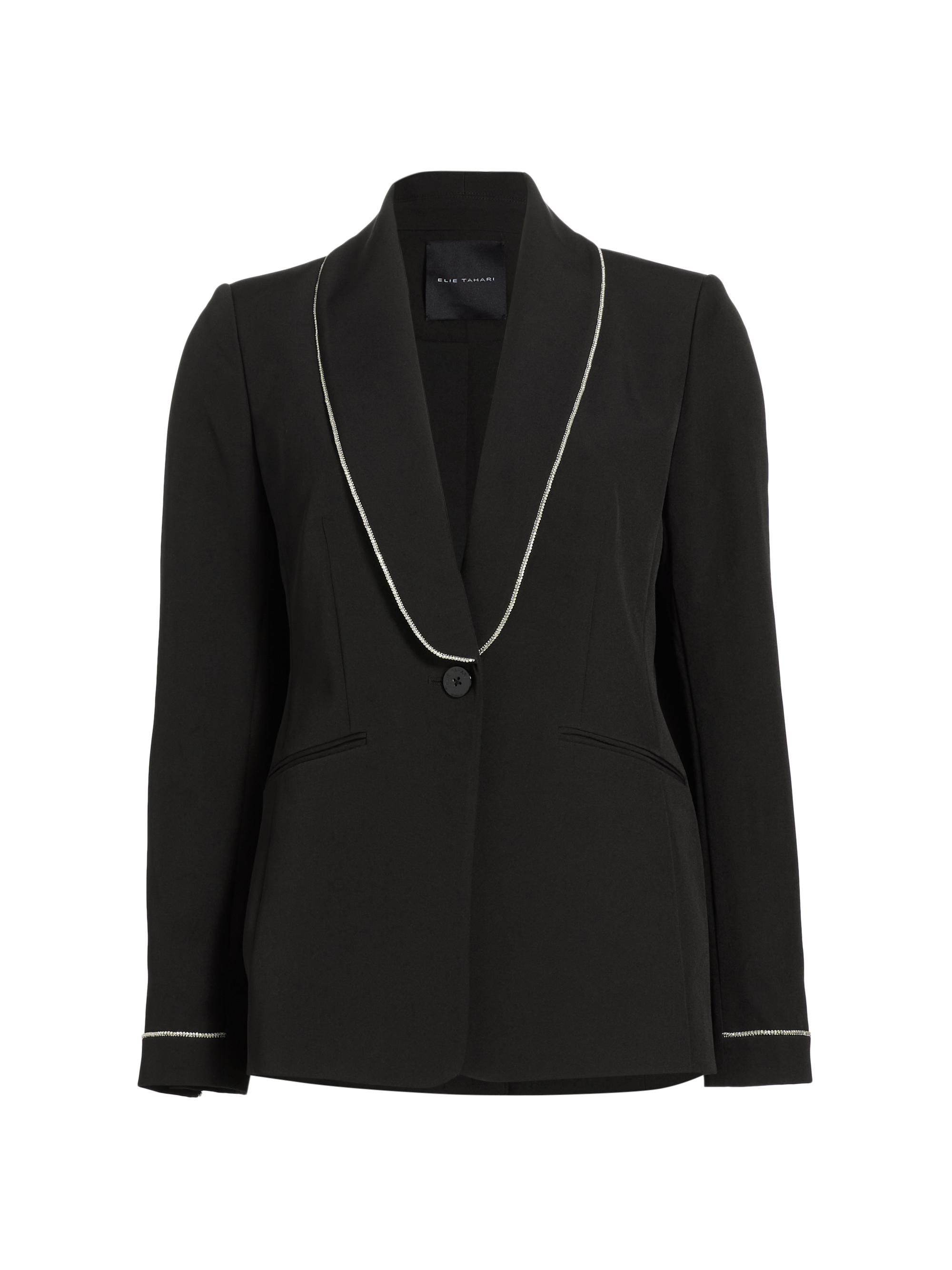 Elie Tahari Women's Lexy Crystal-Trimmed Blazer - Noir