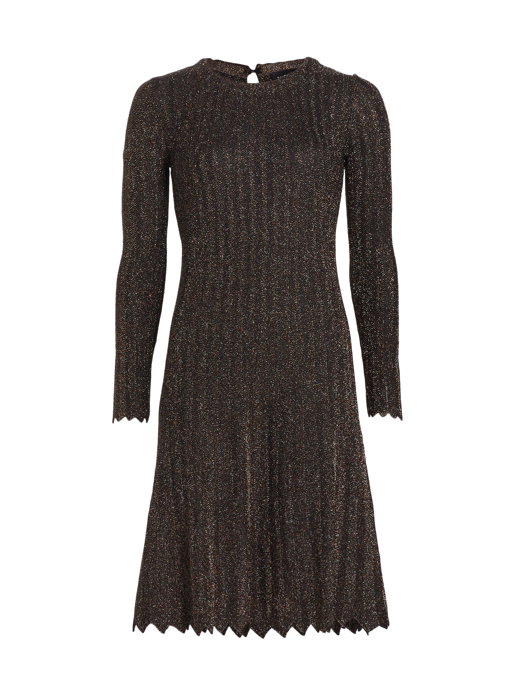 Elie Tahari Women's Cherith Metallic Sweaterdress - Noir Copper Lurex