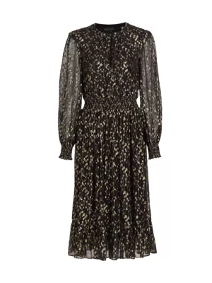 Elie Tahari Women's The Maggie Silk-Blend Dress - Noir Gold Shine