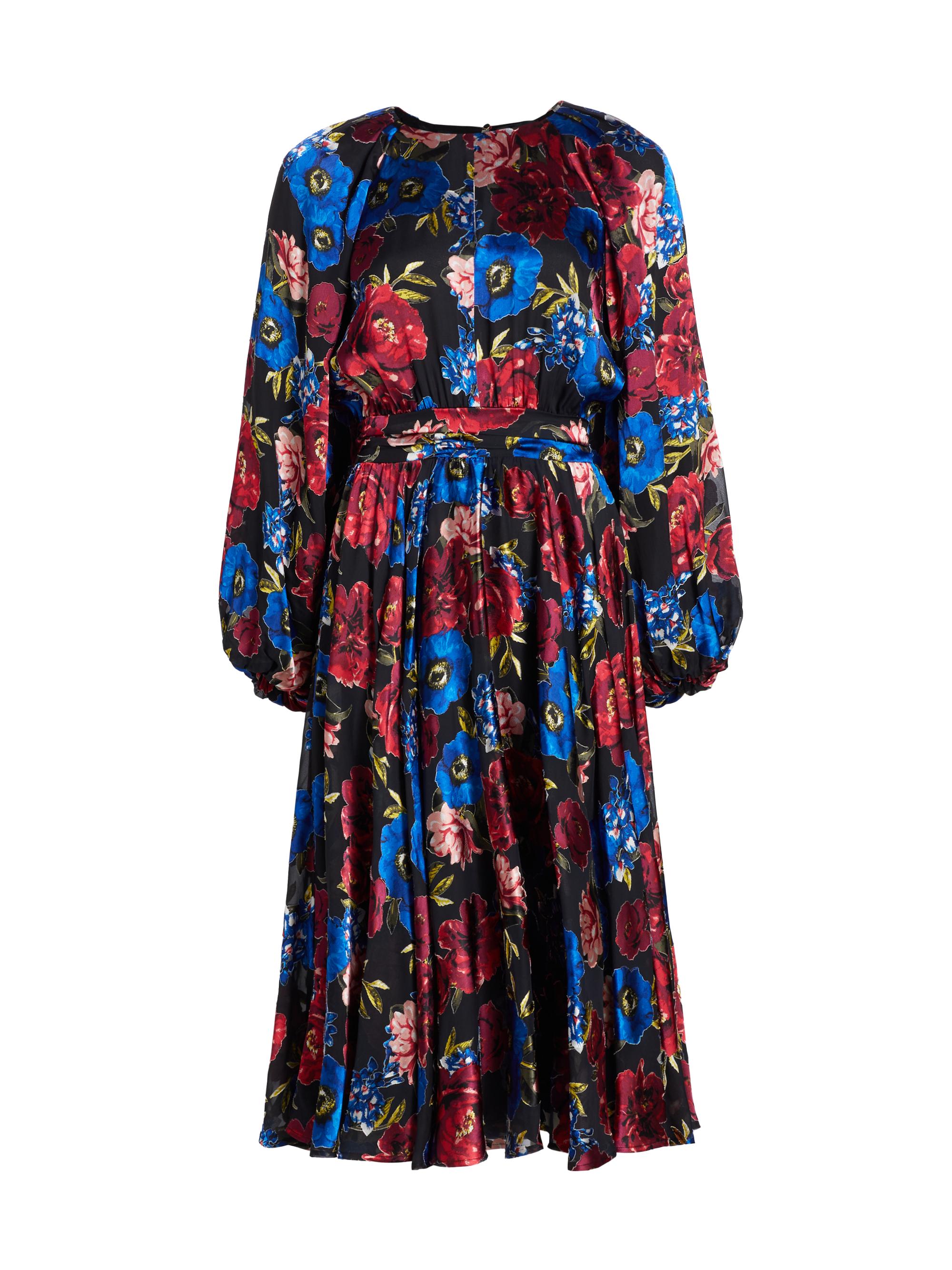 Elie Tahari Women's The Audrey Floral Midi-Dress - Nocturnal Blooms