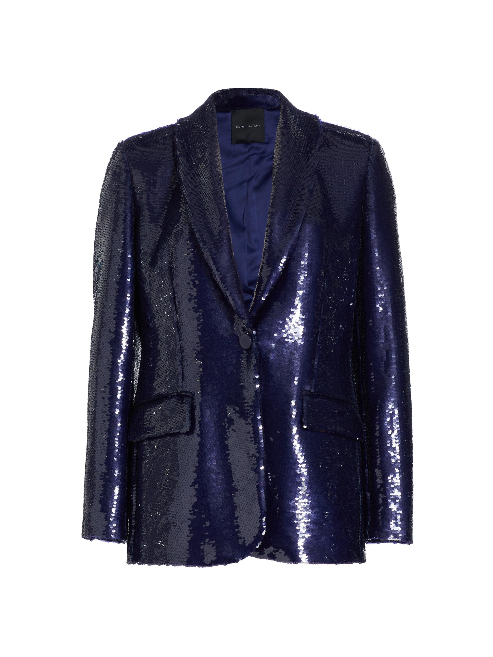 Elie Tahari Women's The Taylen Sequined Blazer - Moonstone