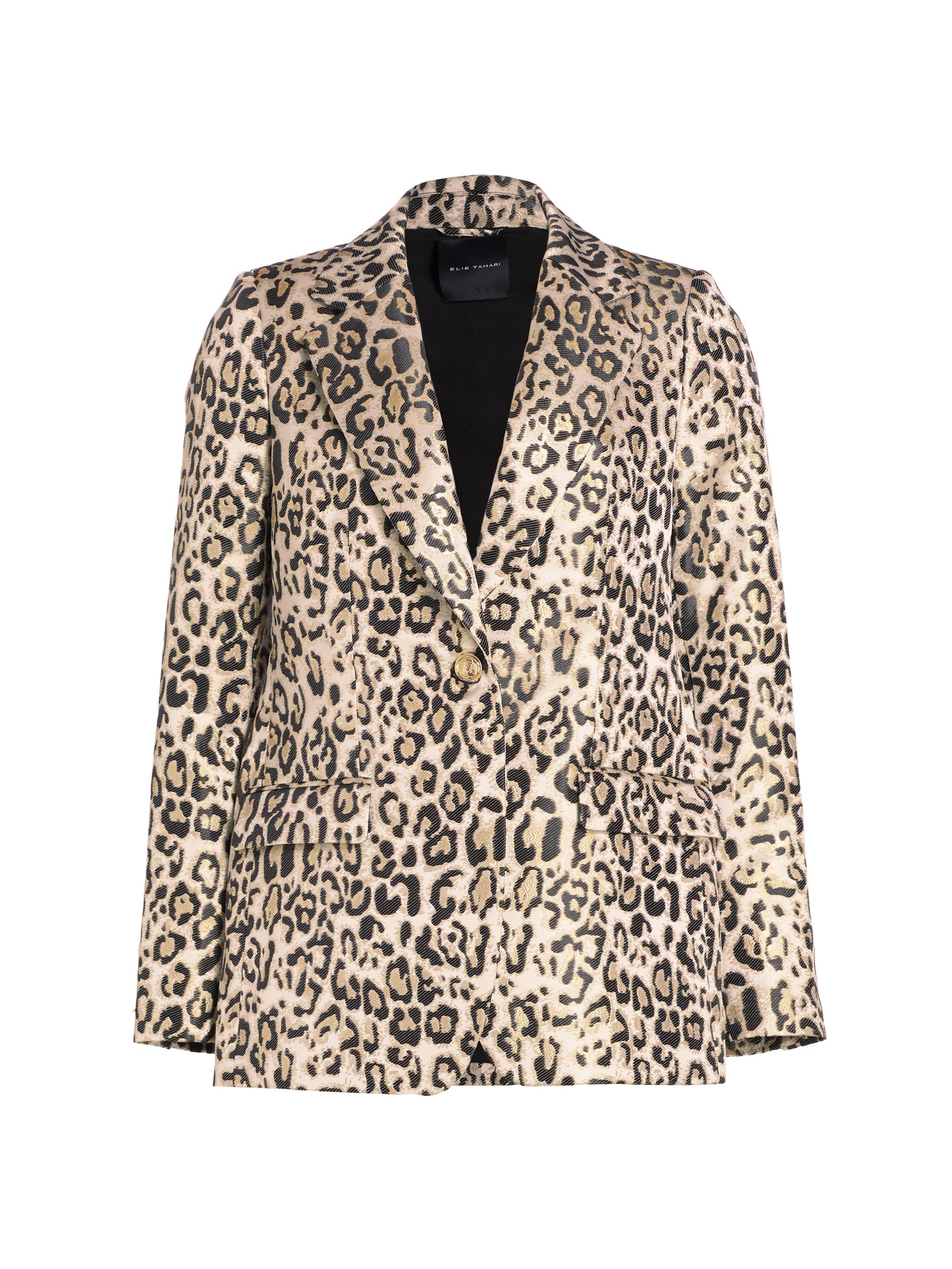 Elie Tahari Women's The Marcie Leopard-Print Blazer - Gold Lustre Leopard