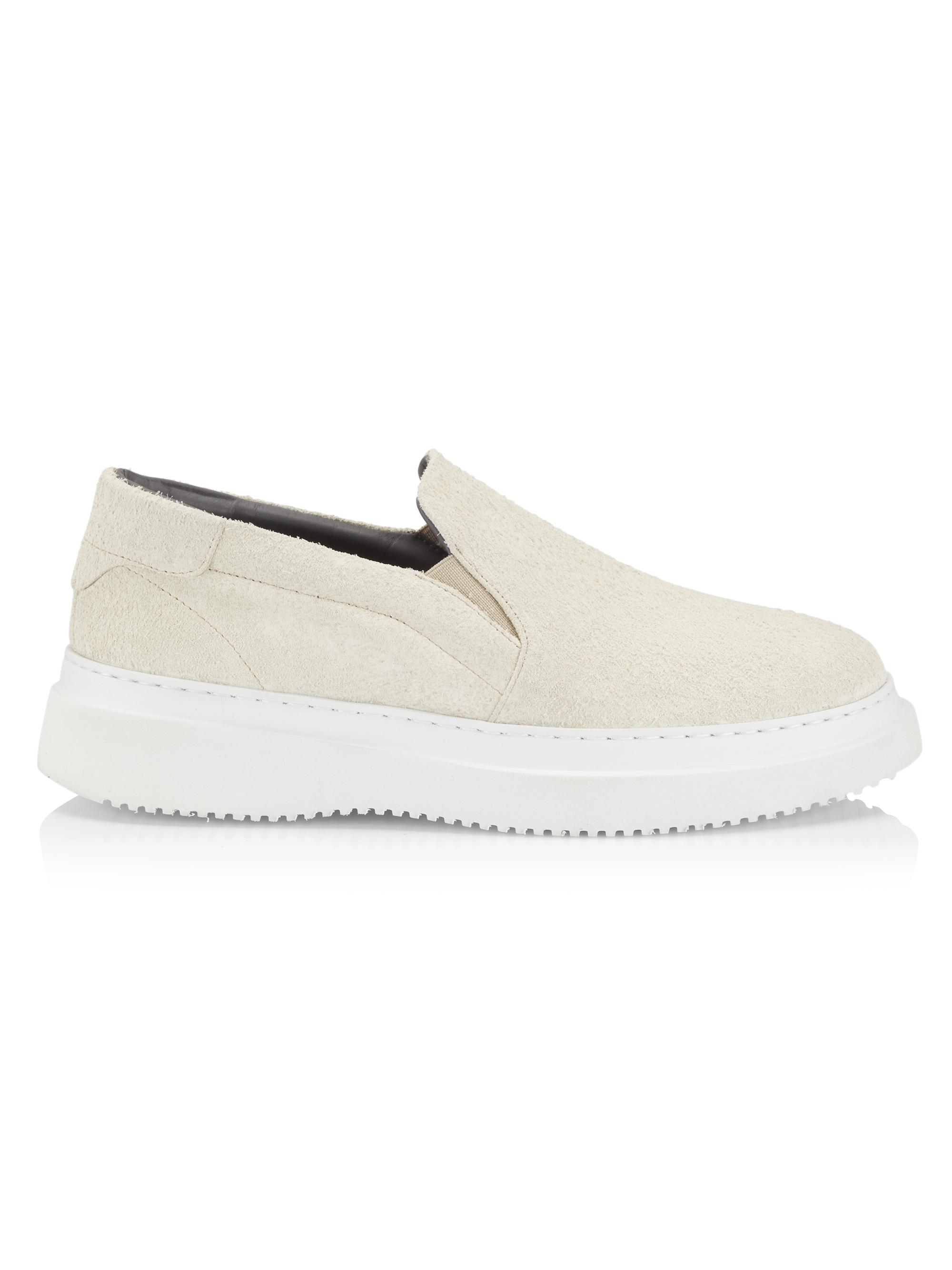 Pollini Men's Summer Vibes Suede Platform Loafers - Off White