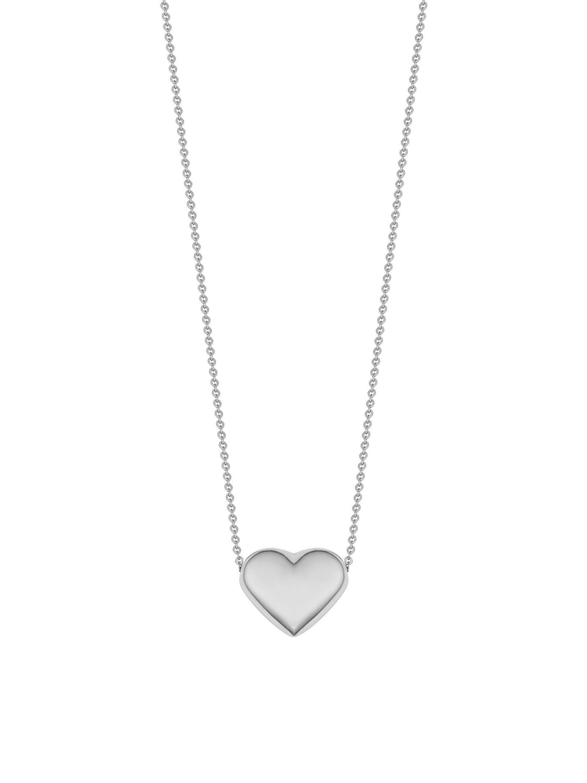 Oradina Women's 14K White Gold Heart of Gold Pendant Necklace - White Gold