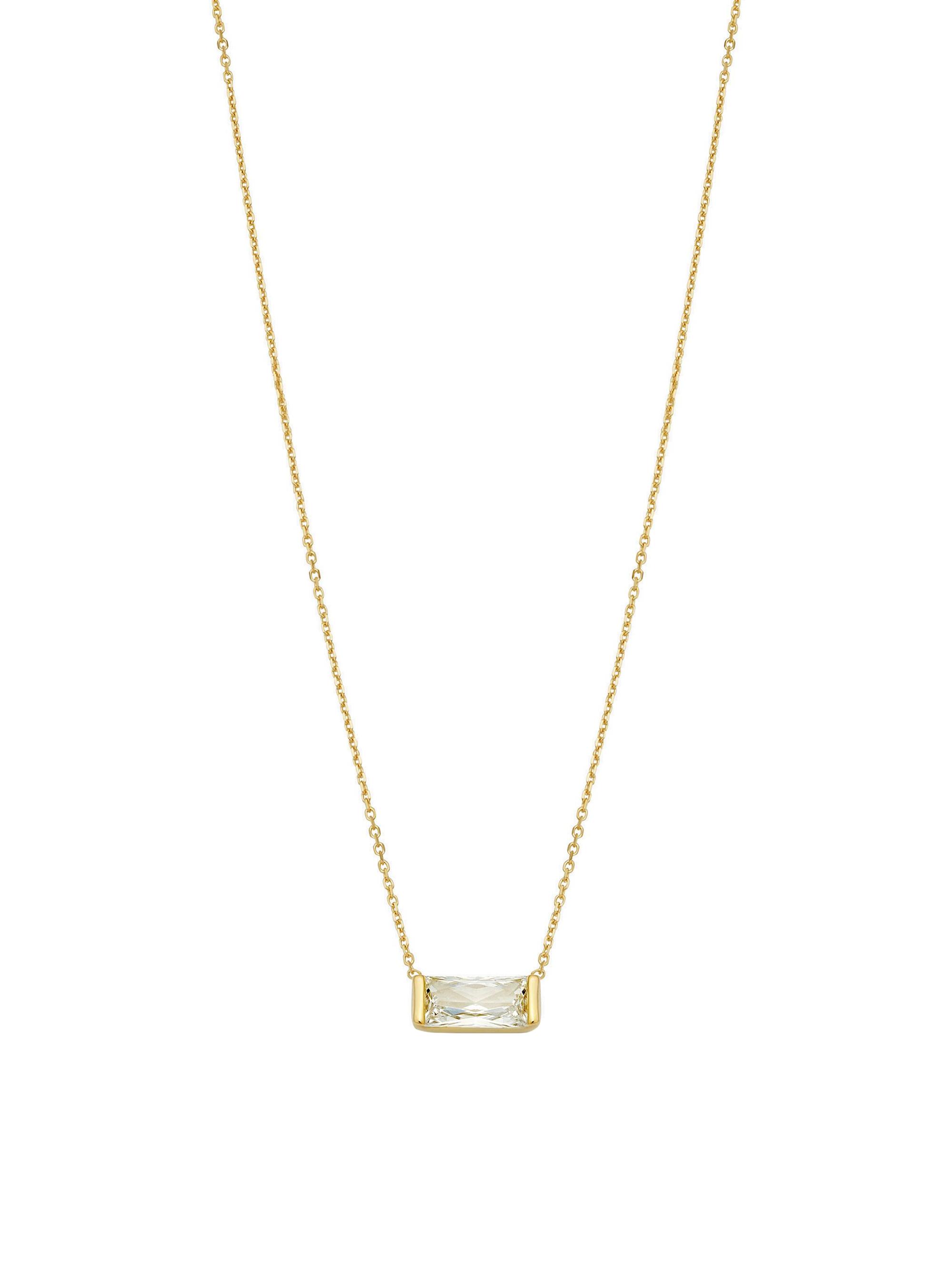 Oradina Women's 14K Yellow Gold Fresco Baguette Bold Pendant Necklace - Yellow Gold