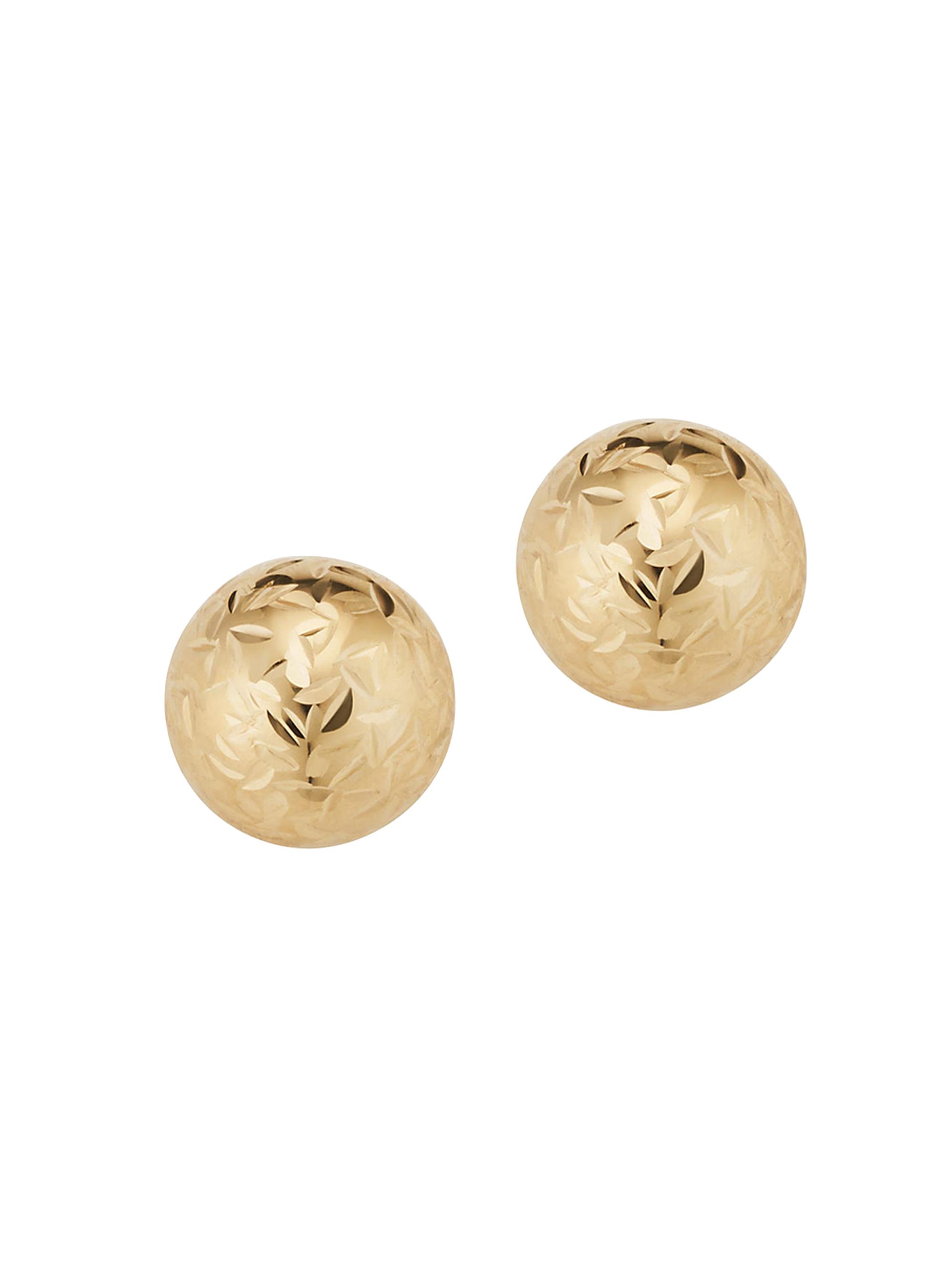 Oradina Women's 14K Yellow Gold Celebration Ball Studs - Yellow Gold