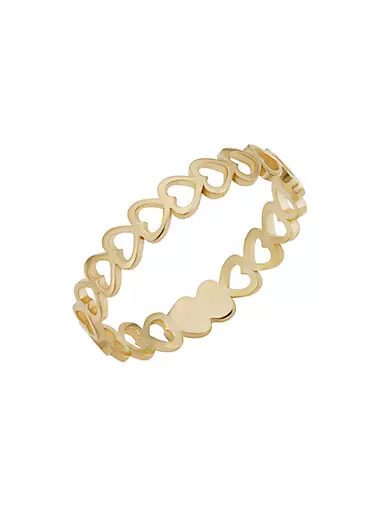 14K Yellow Gold Open Your Heart Ring