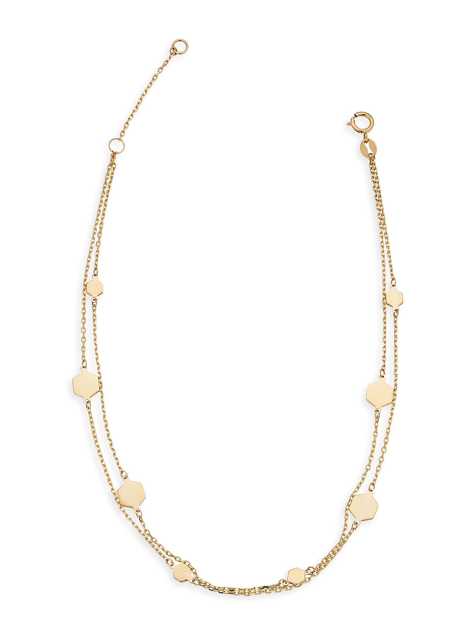 Oradina Women's 14K Yellow Gold Honey Station Anklet - Yellow Gold
