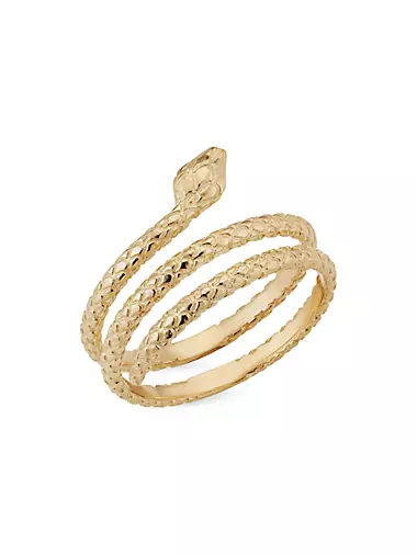 14K Yellow Gold Snake Charmer Ring