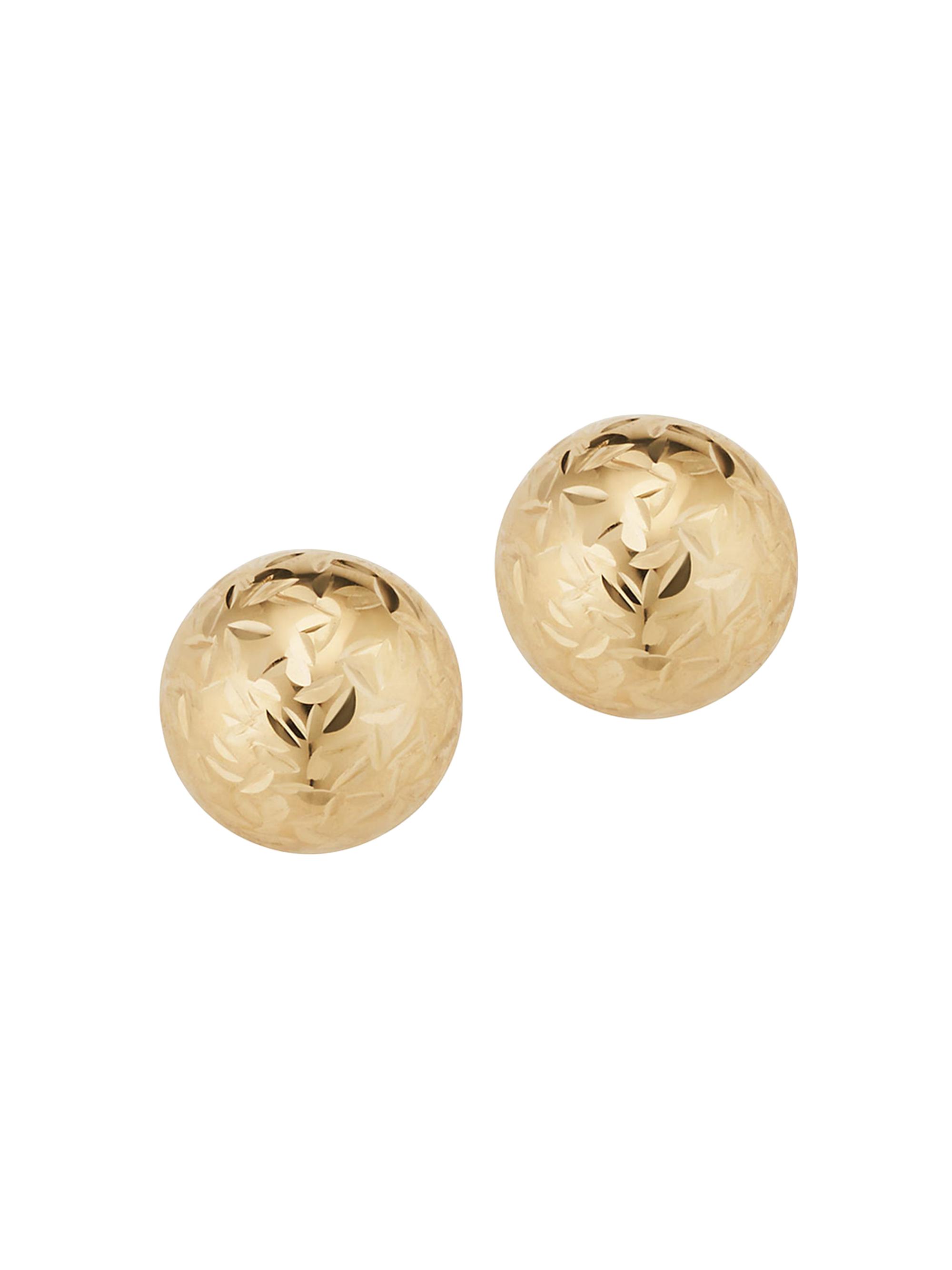 Oradina Women's 14K Yellow Gold Celebration Ball Studs - Yellow Gold