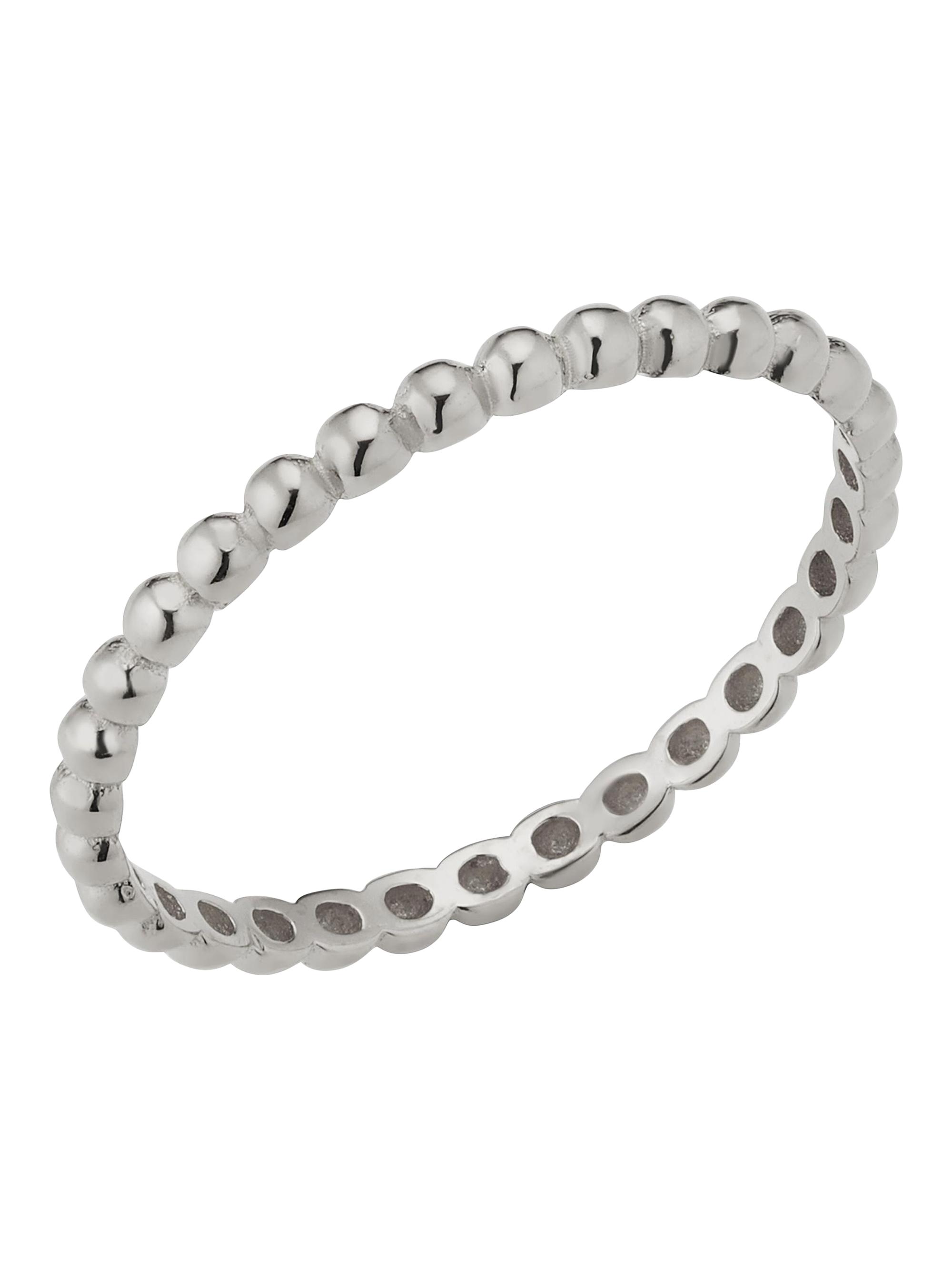 Oradina Women's 14K White Gold Have a Ball Stack Ring - White Gold