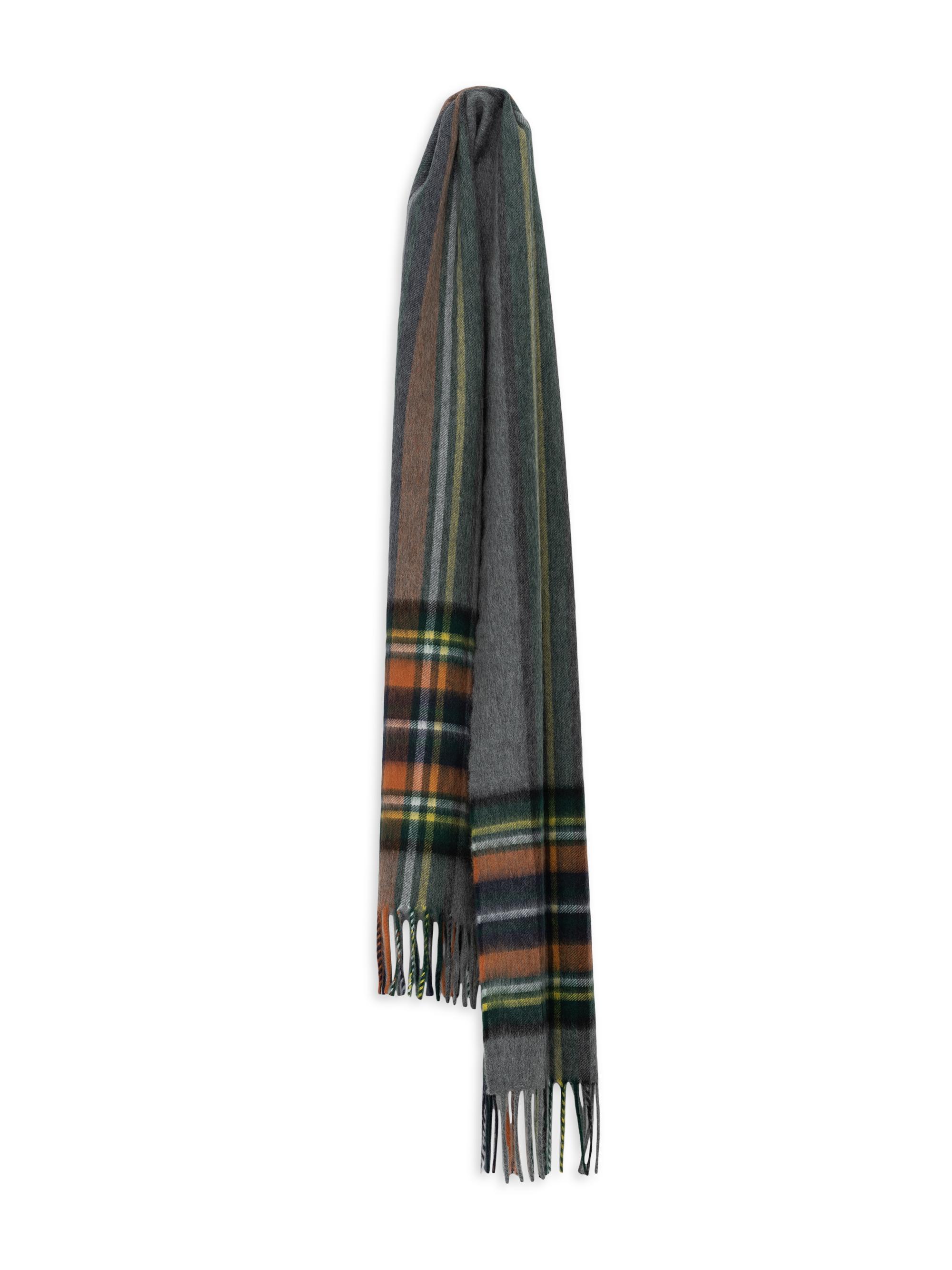 Begg x Co Men's Semi-Reversible Cashmere Scarf - Grey Rust
