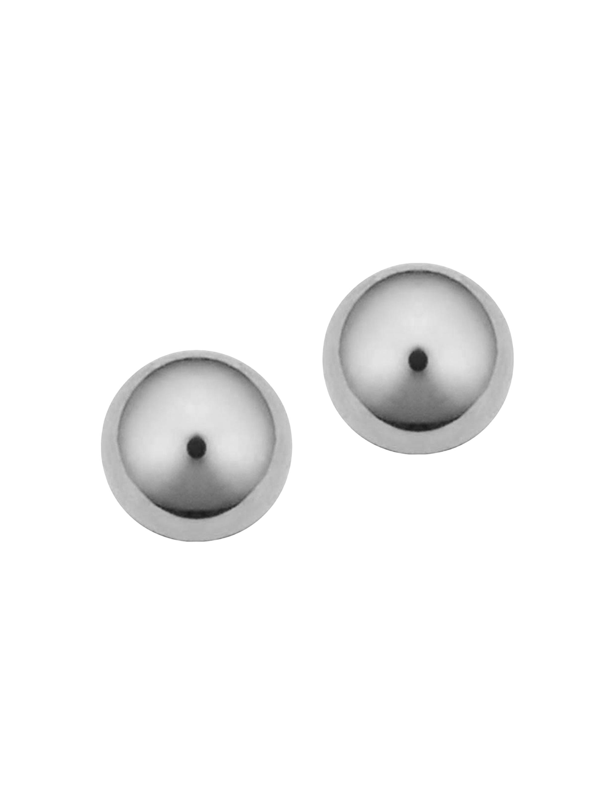 Oradina Women's 14K White Gold Petite Have A Ball Studs - White Gold