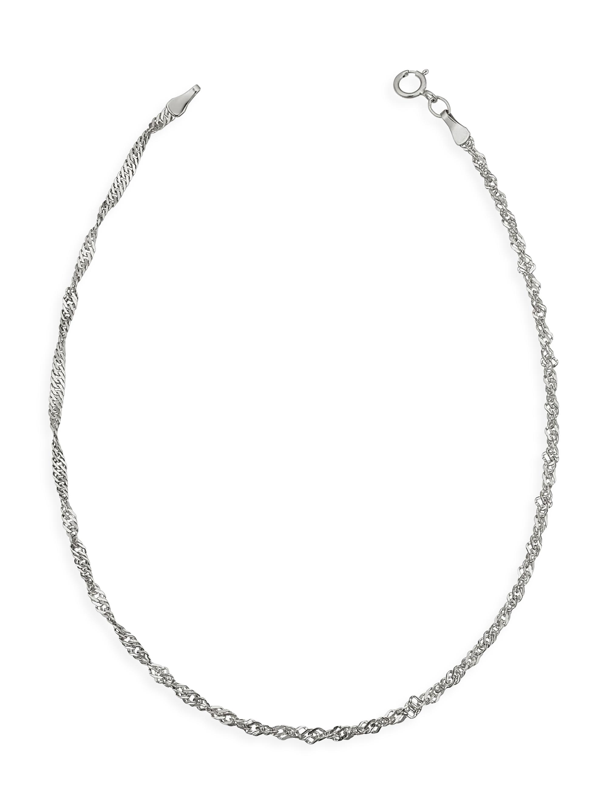 Oradina Women's 14K White Gold Bold Spirah Anklet - White Gold