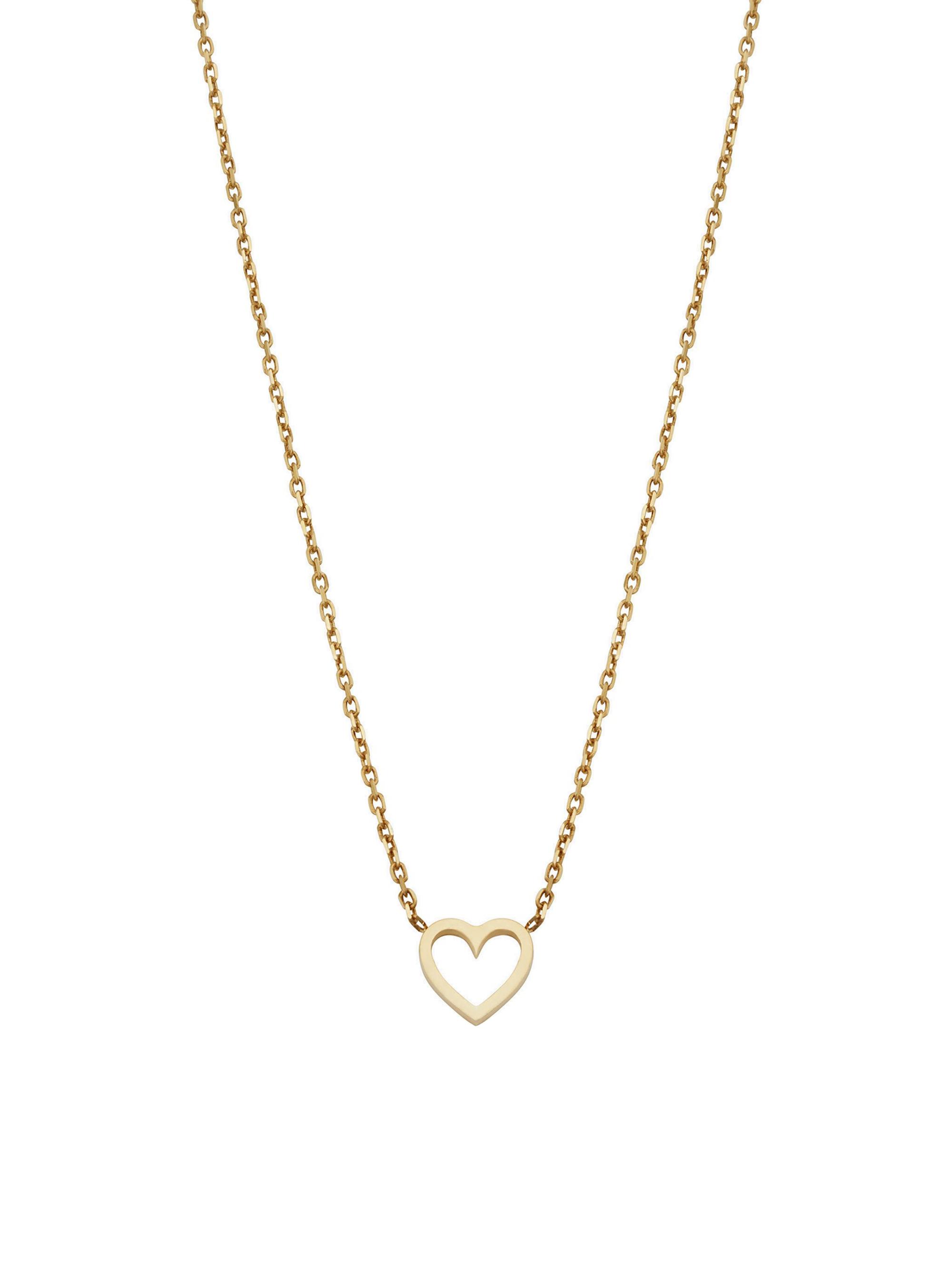 Oradina Women's 14K Yellow Gold Open Your Heart Pendant Necklace - Yellow Gold