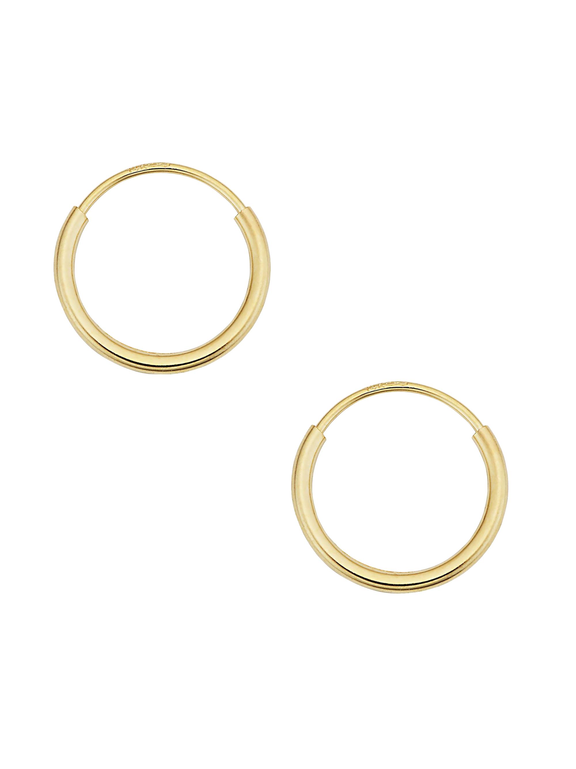 Oradina Women's 14K Yellow Gold Endless Hoop Earrings - Yellow Gold