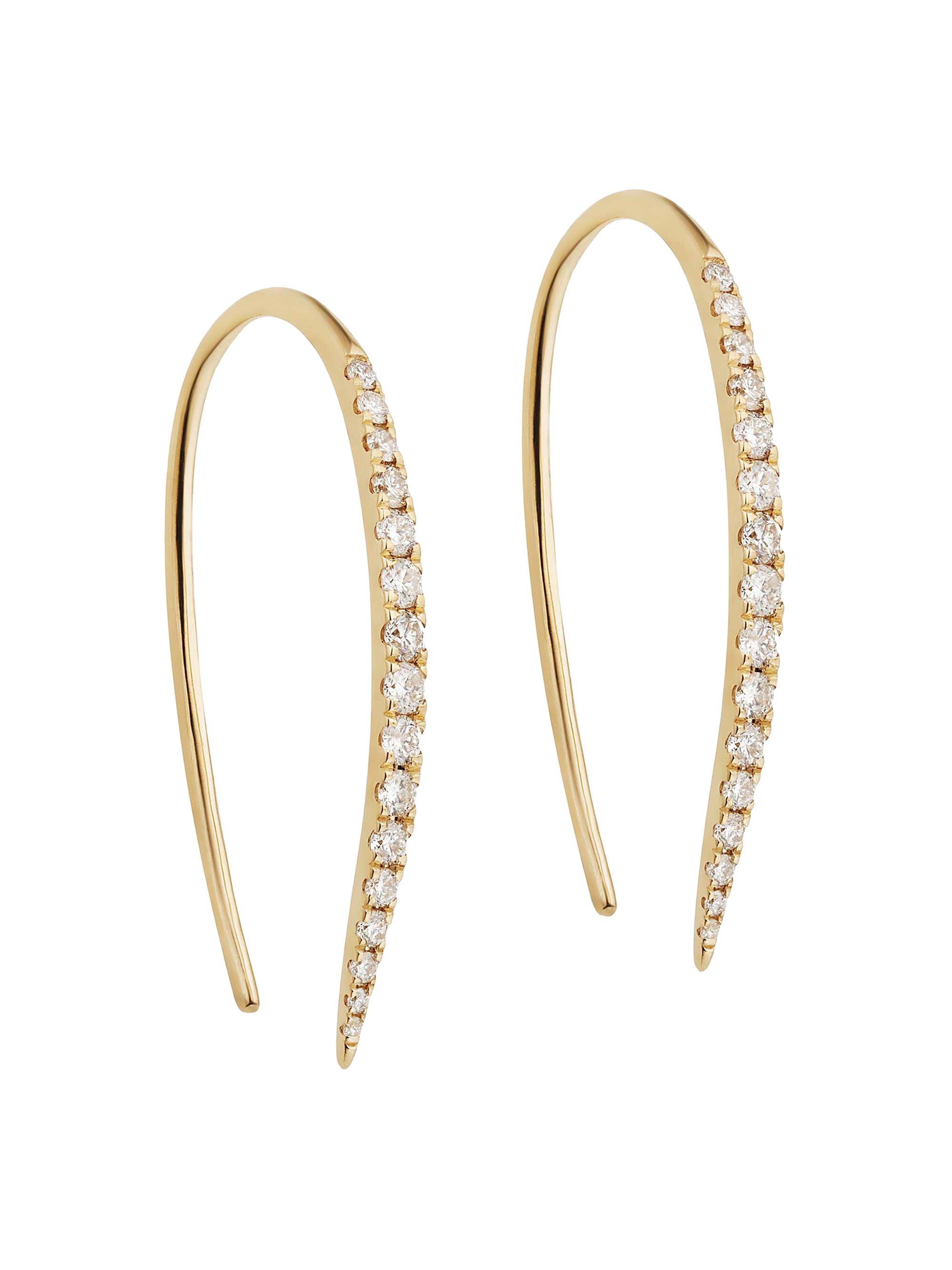 Oradina Women's 14K Yellow Gold Tiara Diamond Threaders - Yellow Gold