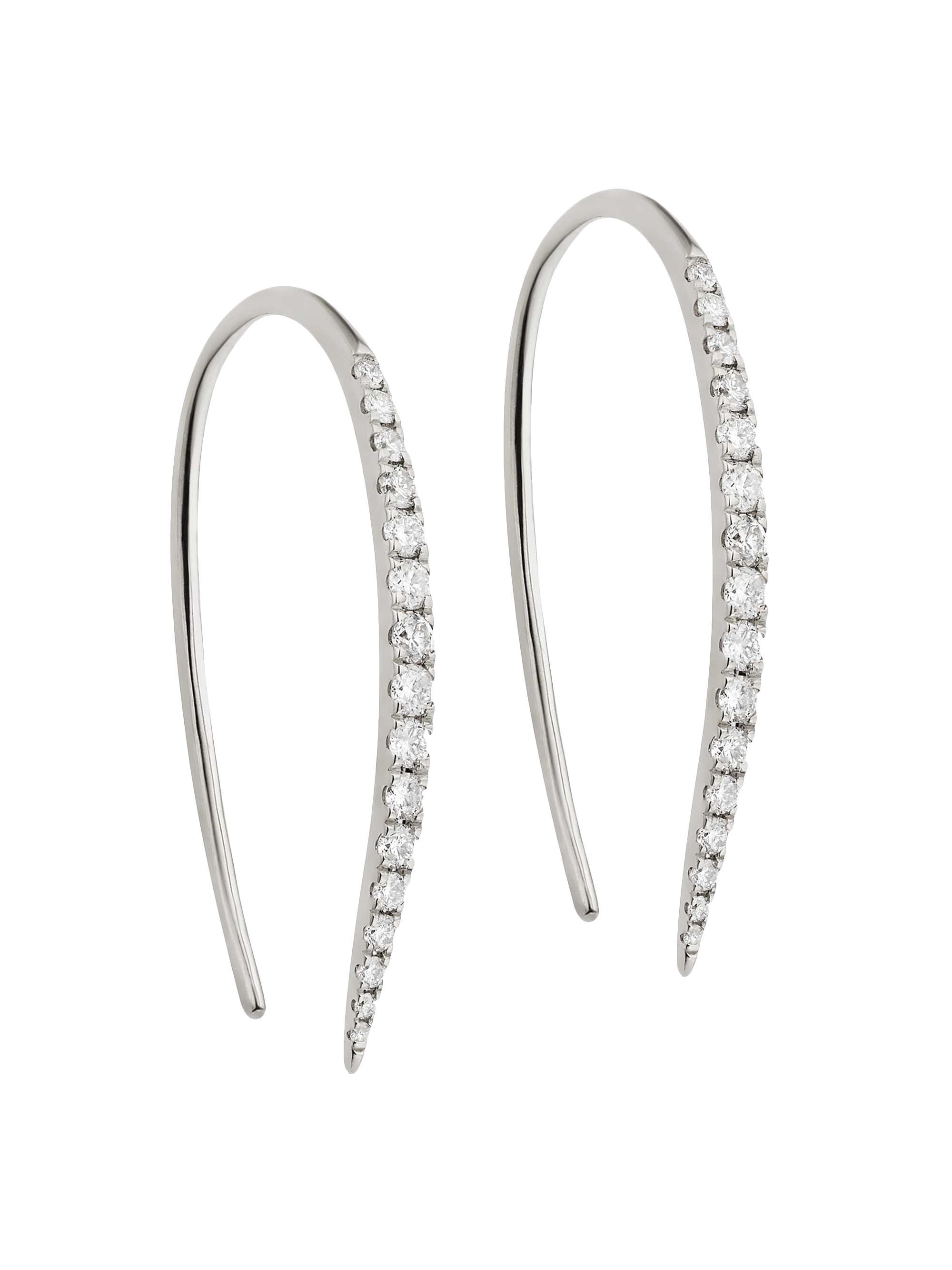 Oradina Women's 14K White Gold Tiara Diamond Threaders - White Gold