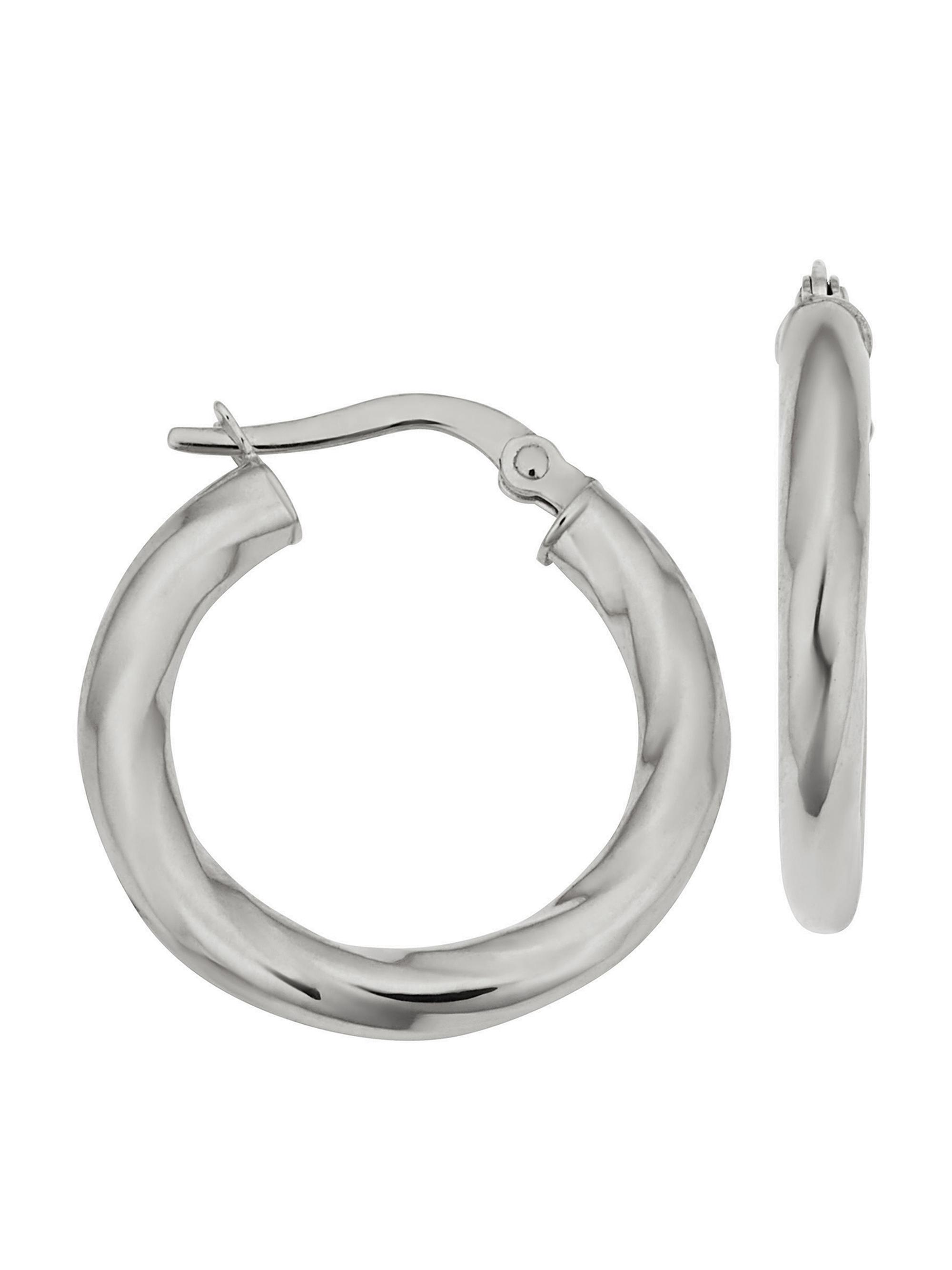 Oradina Women's 14K White Gold Goddess Hoops - White Gold
