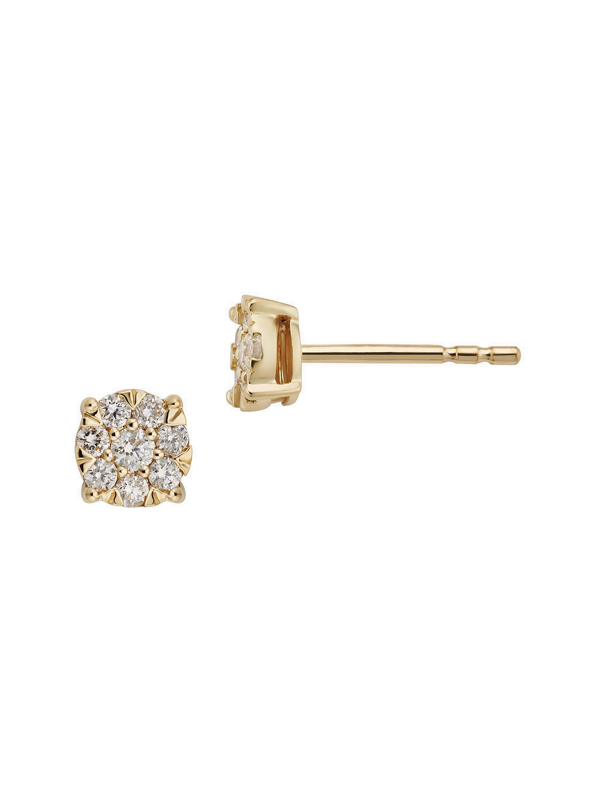 Oradina Women's 14K Yellow Gold Blossom Diamond Studs - Yellow Gold
