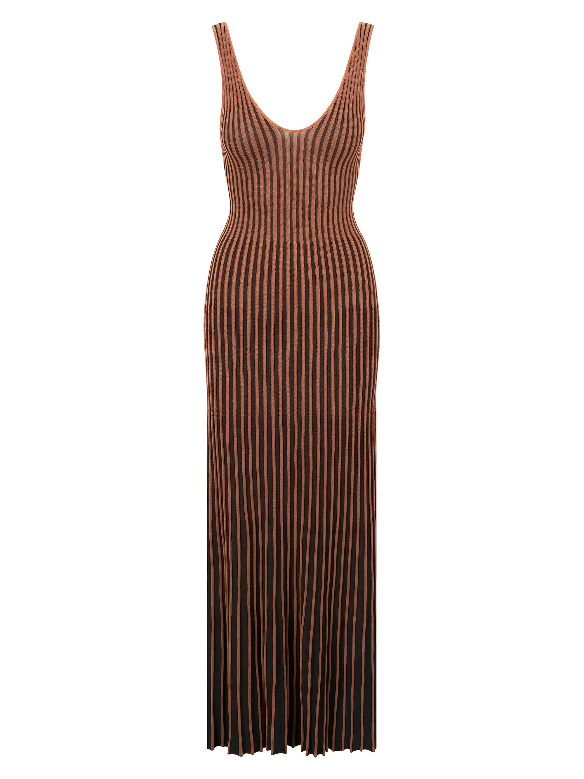 Staud Women's Claretta Striped Knit Maxi Dress - Tan Black