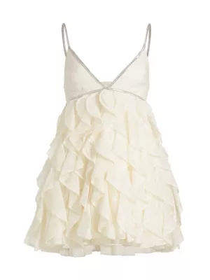Alice + Olivia Women's Wilmarie Lace & Crystal Minidress - Off White