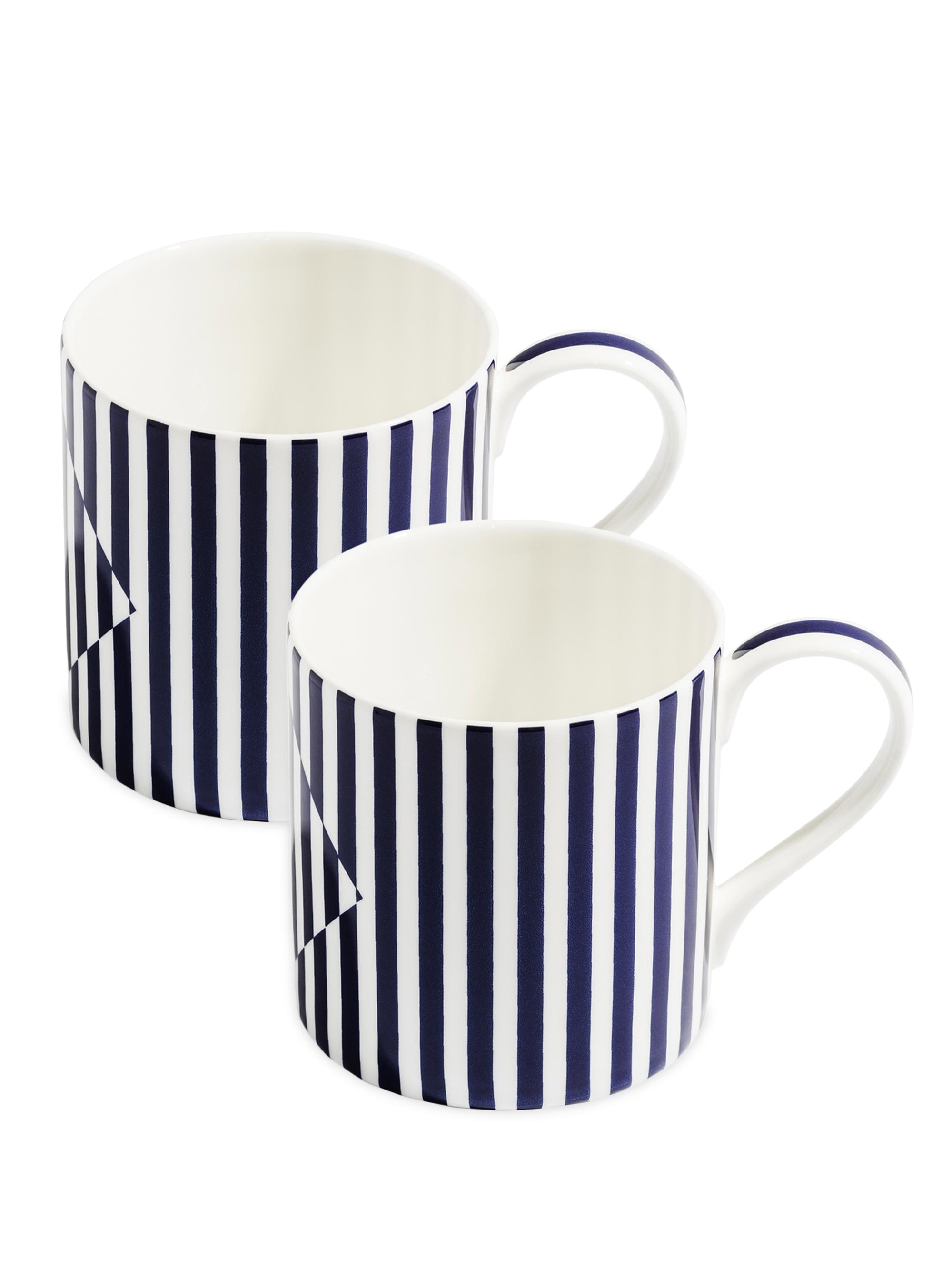 Richard Brendon Superstripe 2-Piece Mugs Set - Cobalt Blue