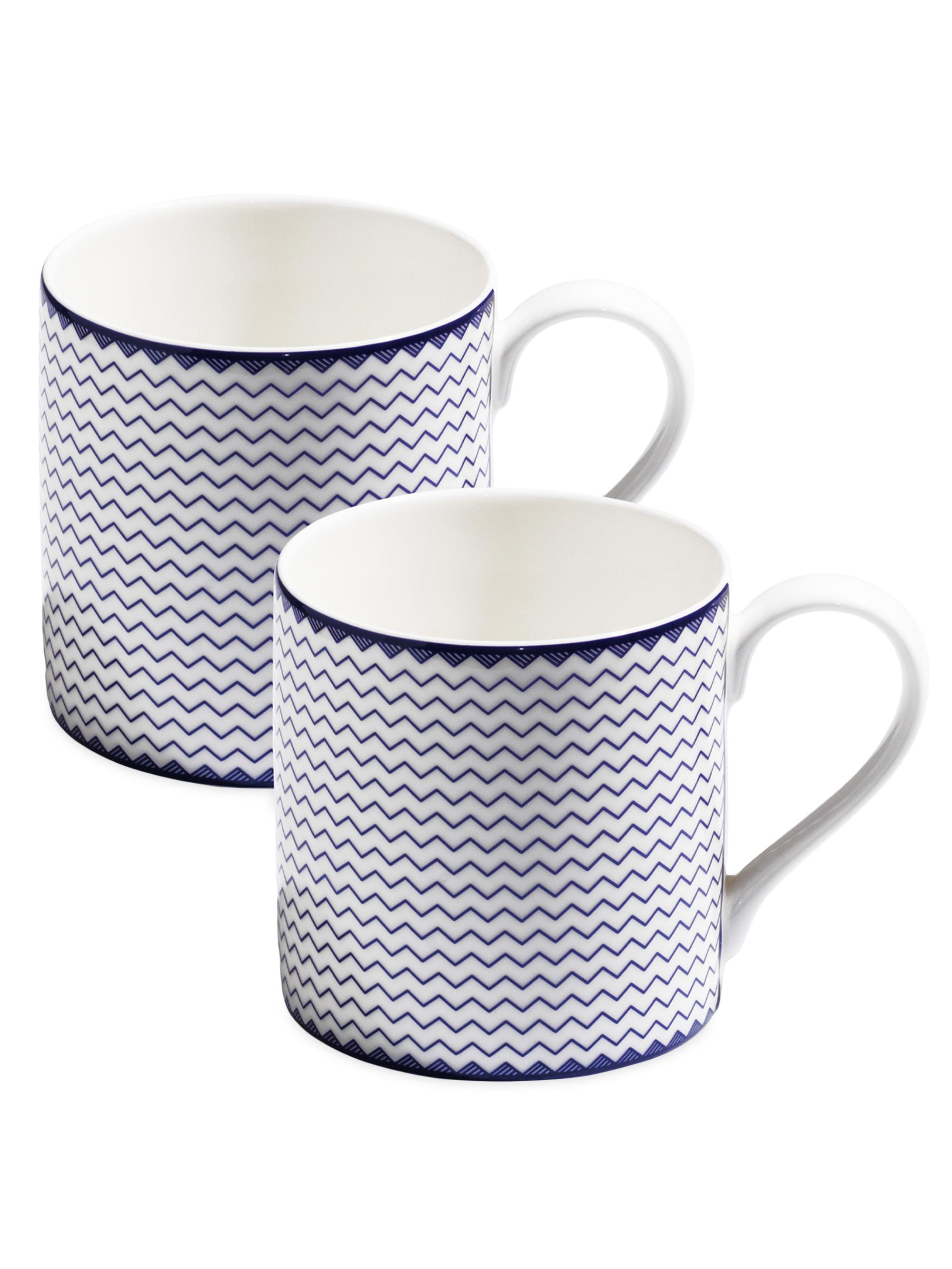 Richard Brendon Zig Zag 2-Piece Mugs Set - Cobalt Blue