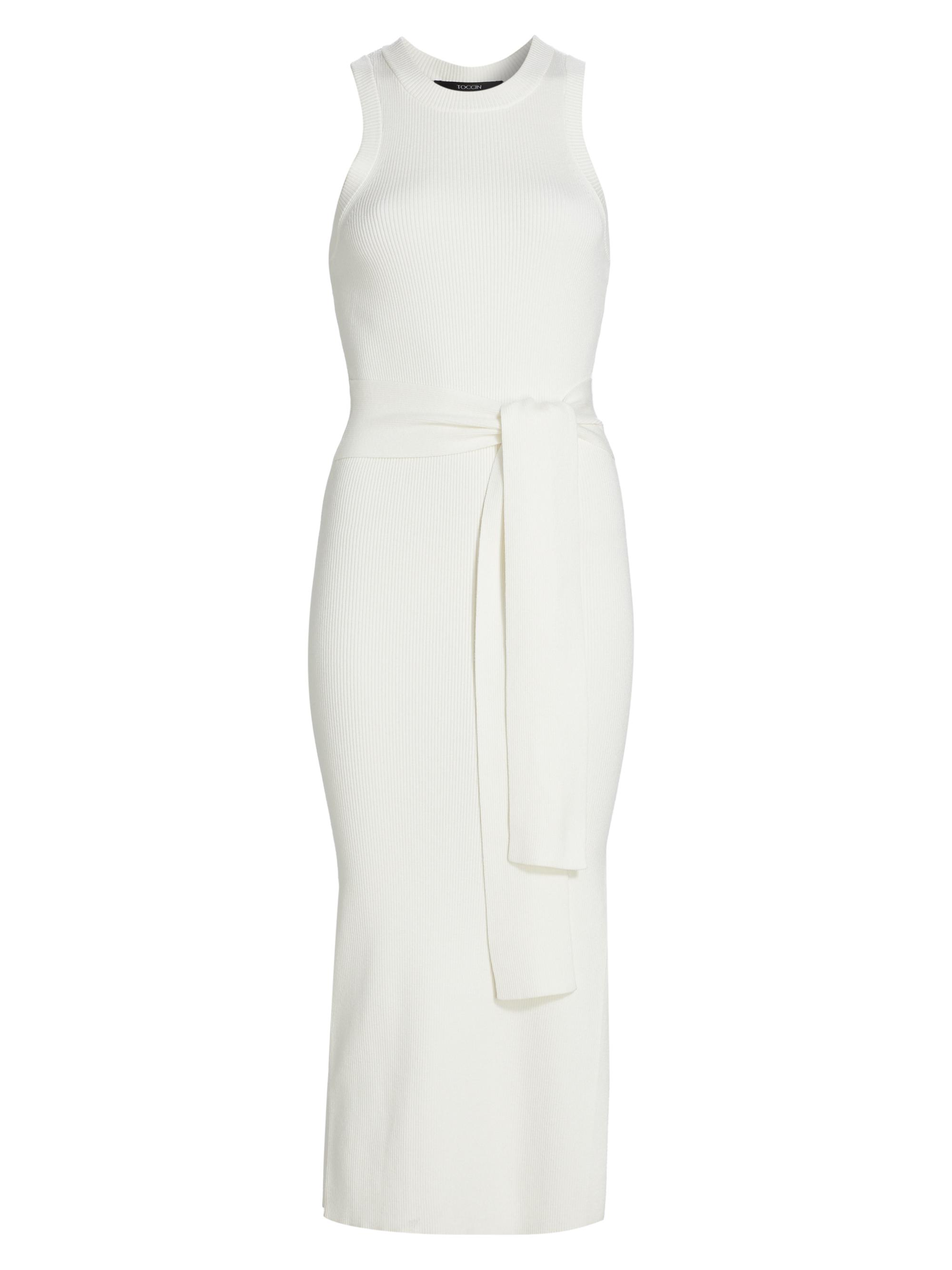 Toccin Women's Logan Rib-Knit Sleeveless Midi-Dress - Optic