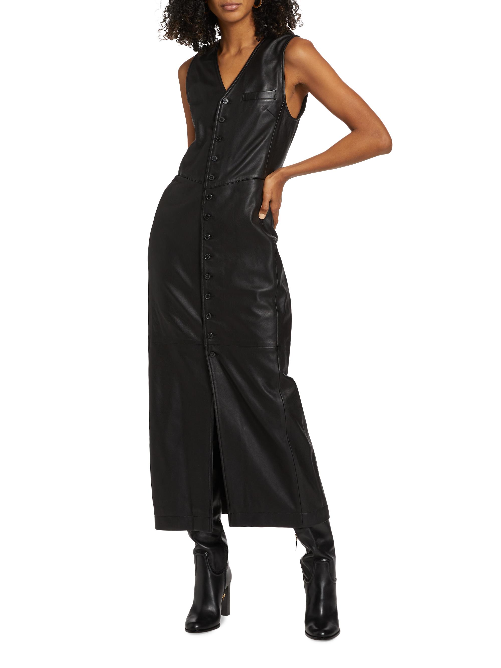 zara contrasting faux leather dress Zara Faux Leather Contrast Skater Dress Black SIZE L – WARDROBE WILDERNESS
