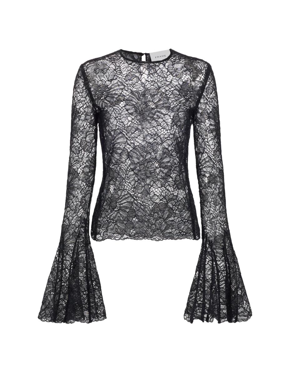 Frame Lace Bell-Sleeve Top | Saks Fifth Avenue