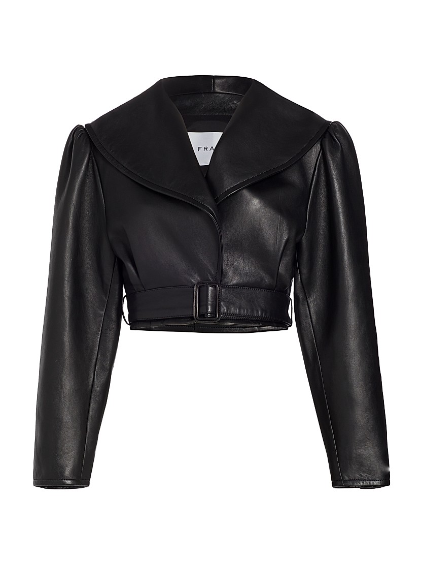 Shop Frame Crop Belted Leather Jacket | Saks Fifth Avenue Shop Frame Crop Belted Leather Jacket | Saks Fifth Avenue