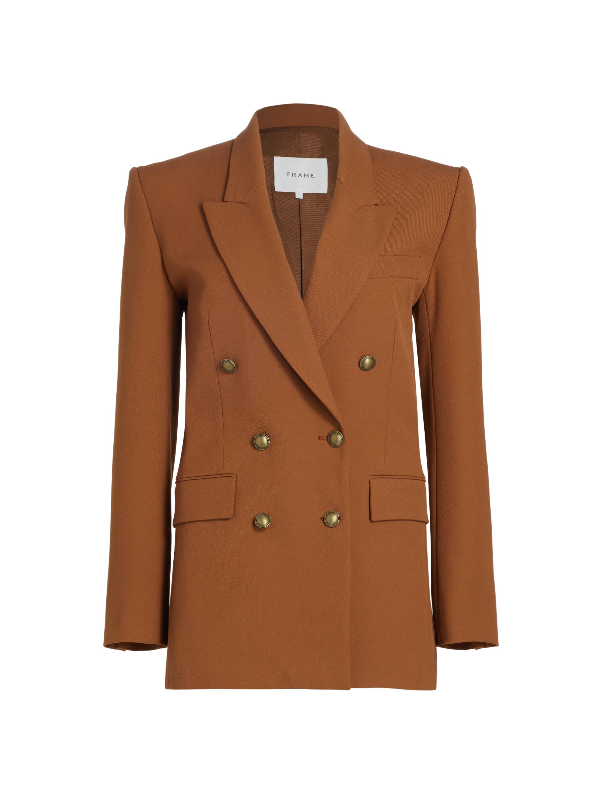 Frame Women's Double-Breasted Boxy Blazer - Tawny