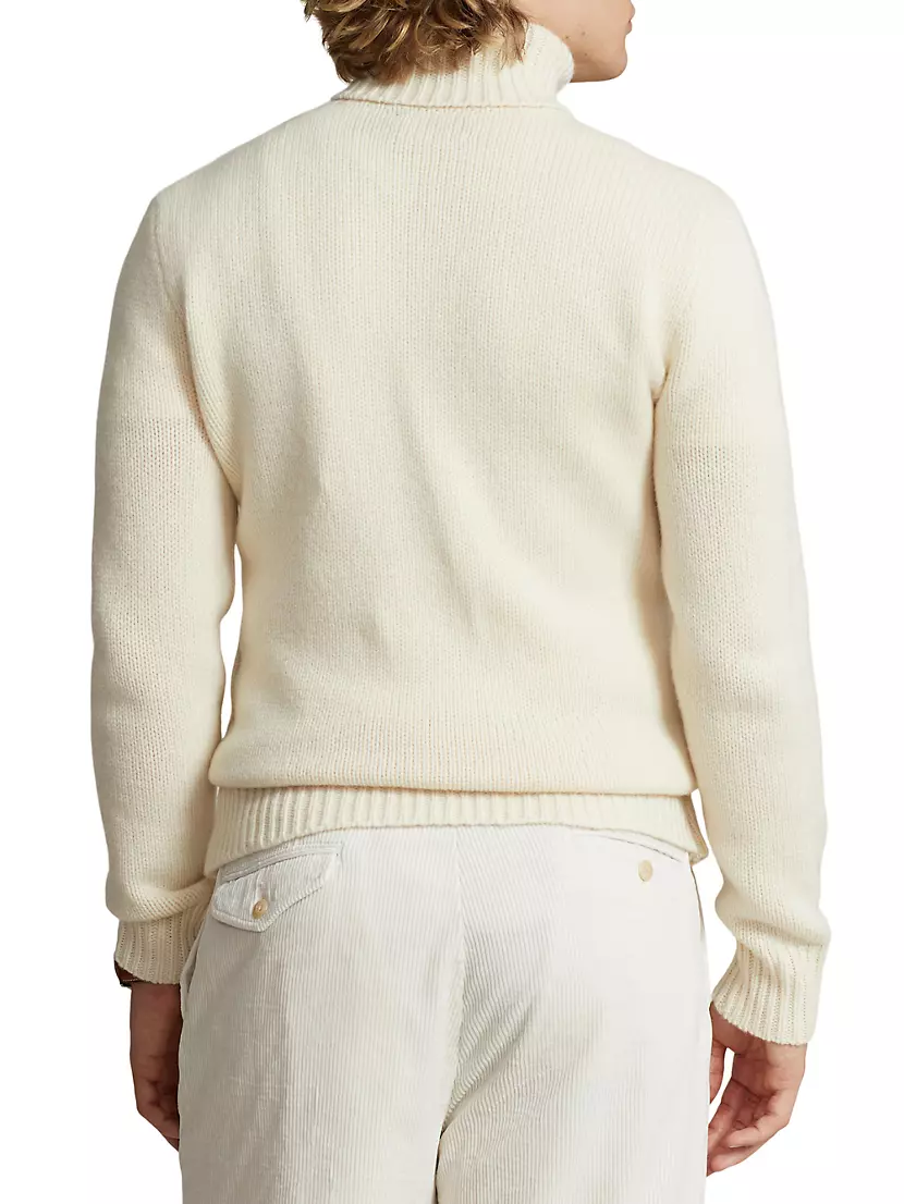 Polo Ralph Lauren Men's Wool-Blend Turtleneck Sweater - Andover Cream - Size Large