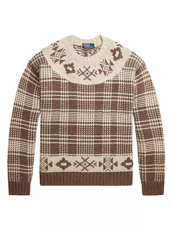 Shop Polo Ralph Lauren Plaid Wool-Blend Yoke Sweater | Saks Fifth Avenue