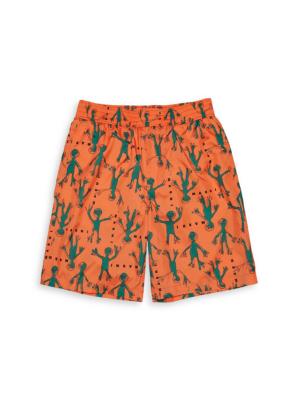 Marni Kids logo-print track shorts - Orange