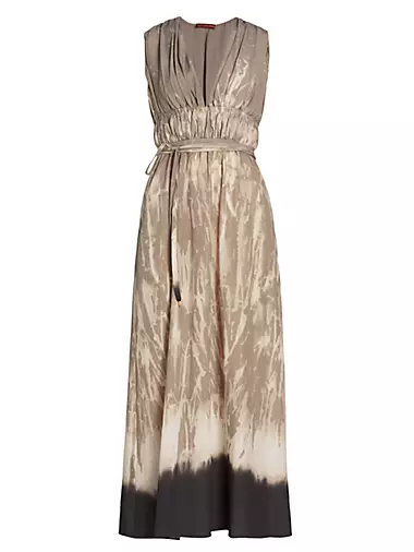 Fiona Abstract Sleeveless Midi-Dress