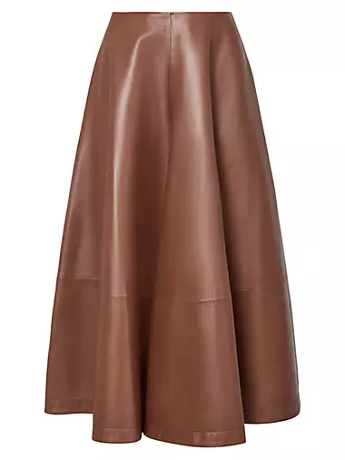 Varda Leather Circle Midi-Skirt