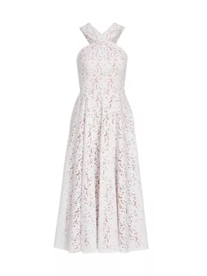 Michael Kors Collection Crisscrossed Cotton Eyelet Midi-Dress | Saks Fifth  Avenue