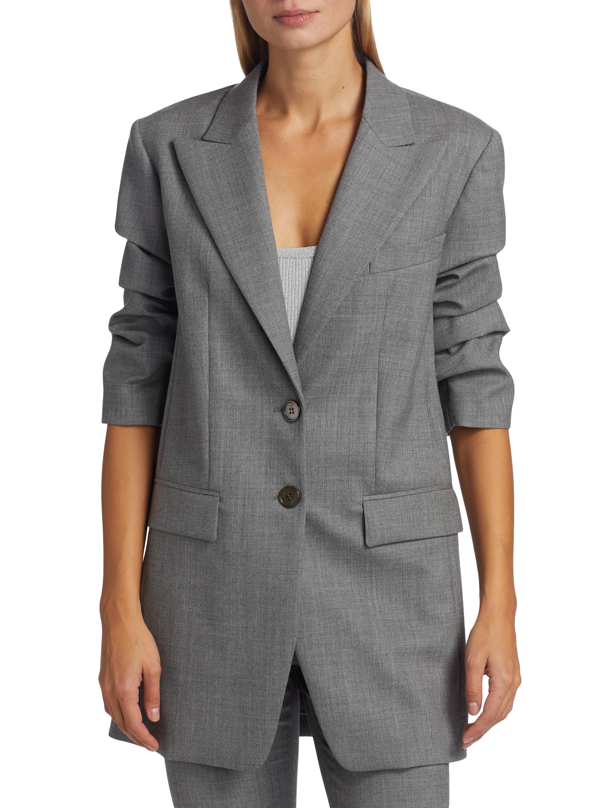 Michael Kors Collection Cate Wool Ruched Blazer