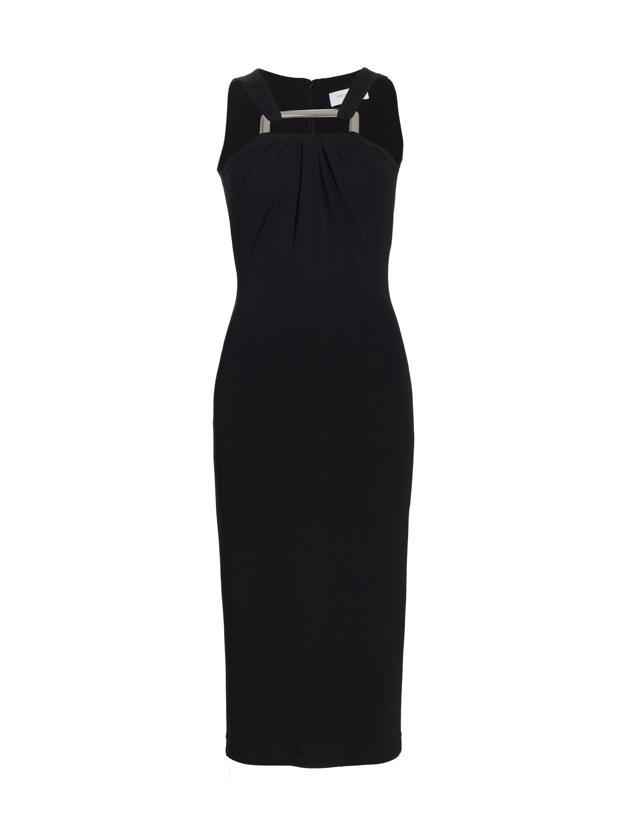 Michael Kors Collection Women's Jersey & Metal-Insert Midi-Dress - Black