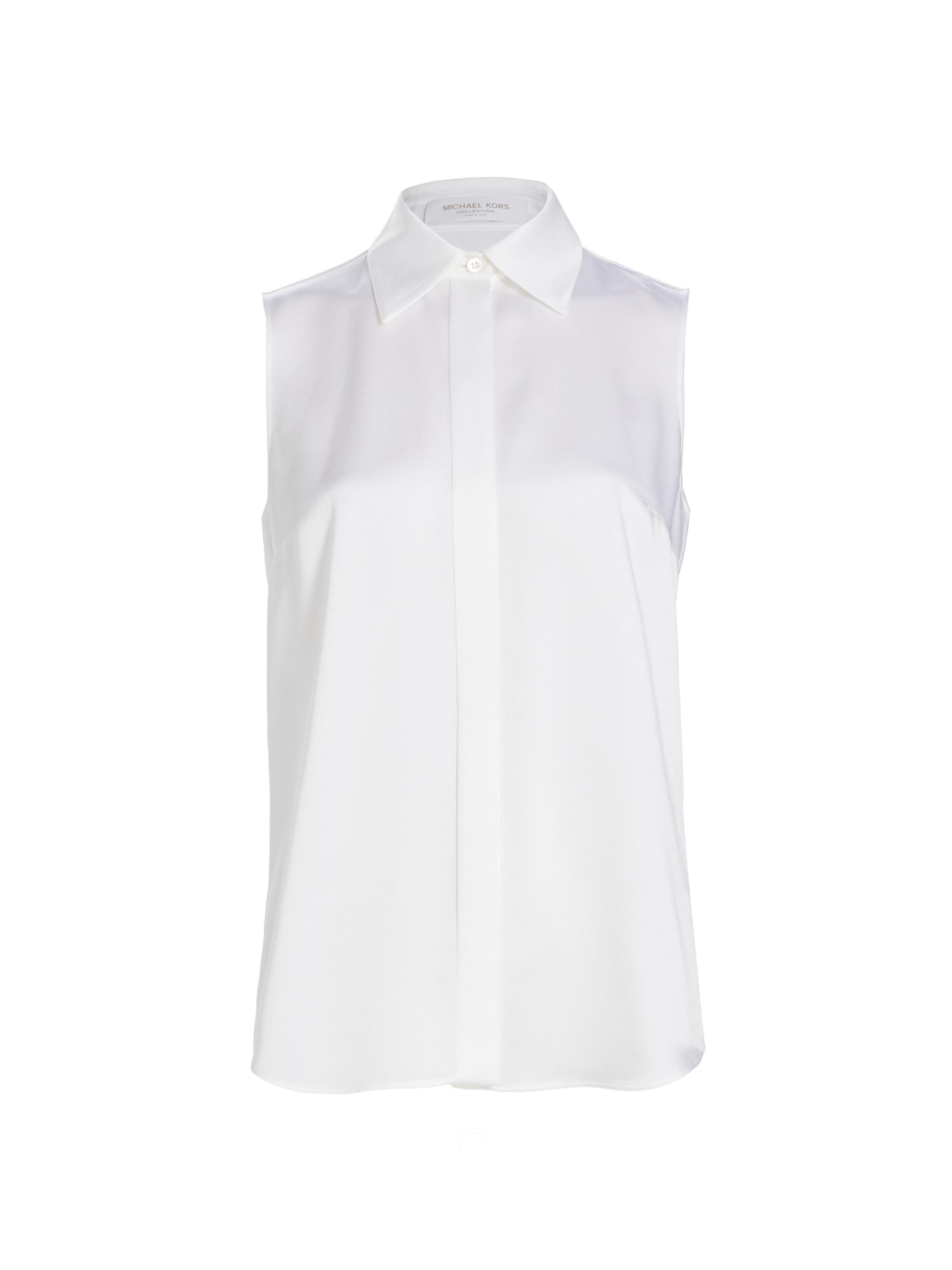 Michael Kors Collection Women's Sleeveless Charmeuse Blouse - Optic White