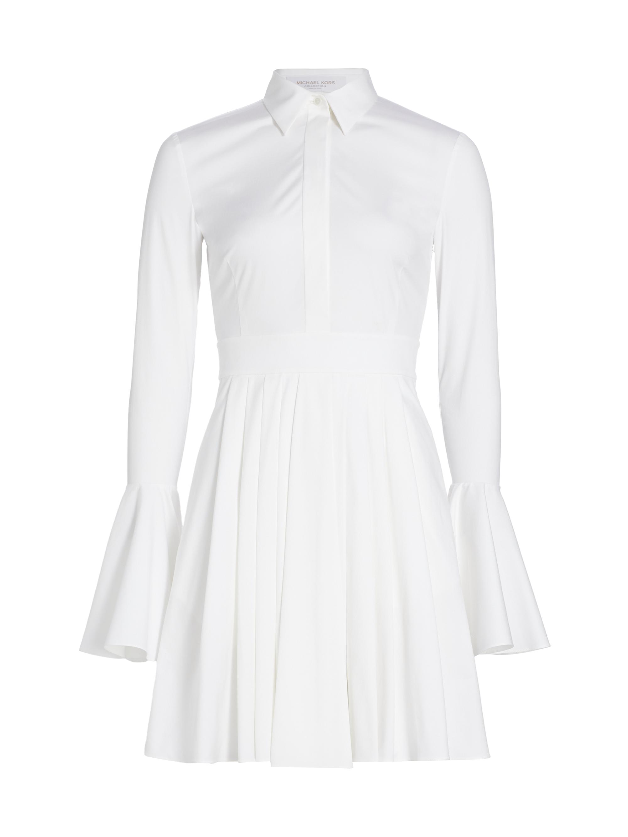 michael kors white shirt dress Poplin Dress Michael Kors Shirt Dress White Michael Kors Collection Poplin  Flare-Sleeve Shirtdress Saks