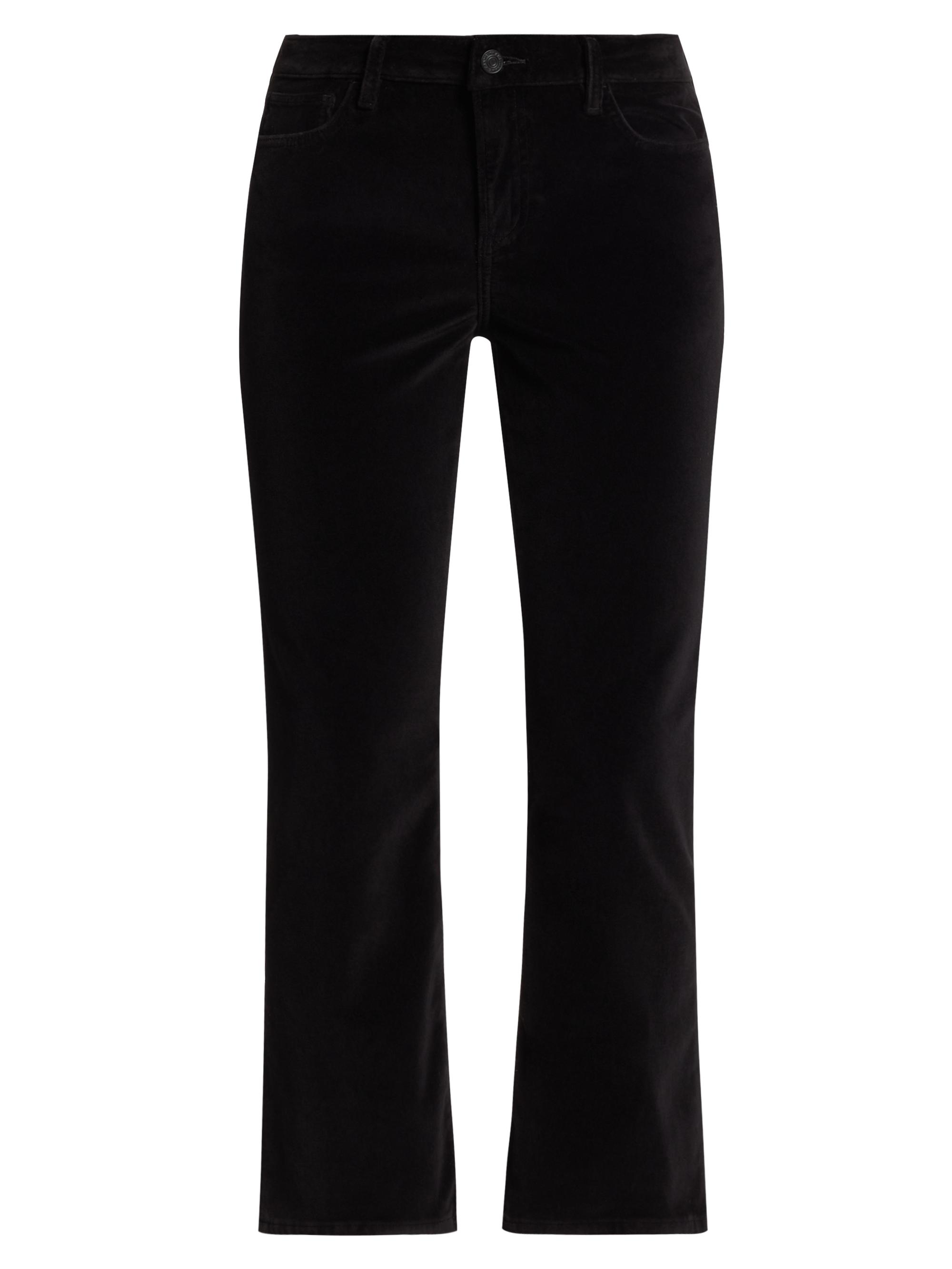 Frame Women's Le Crop Mini Boot Velvet Trousers - Black