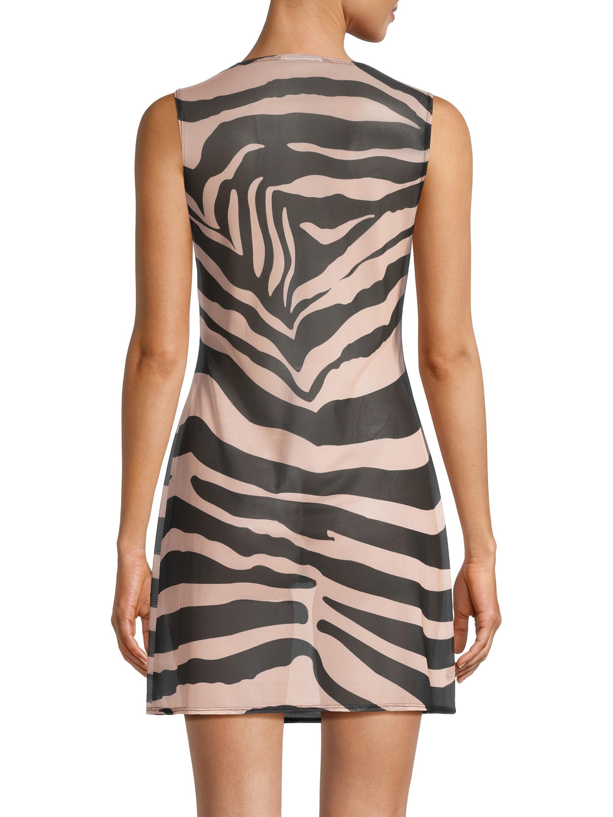 Natori Zebra Mesh Minidress | Saks Fifth Avenue