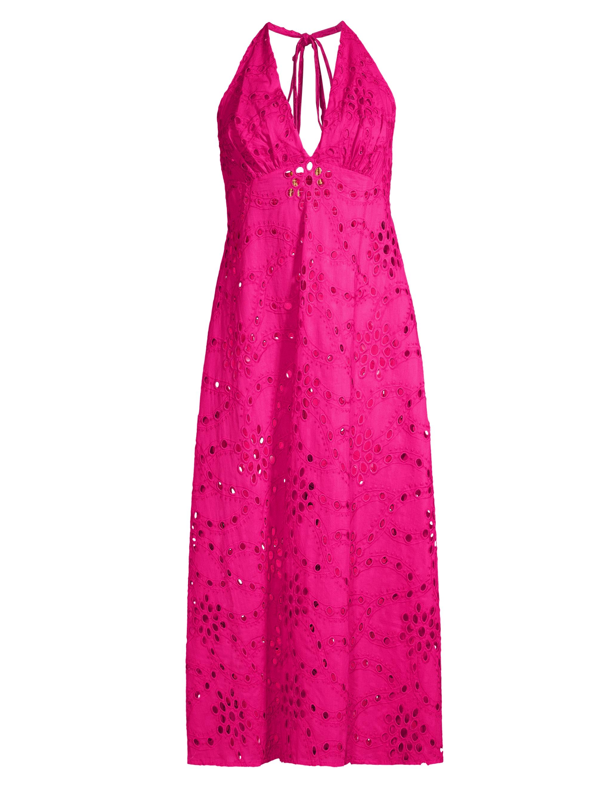 Natori Women's Cotton Eyelet Halter Dress - Wild Pink