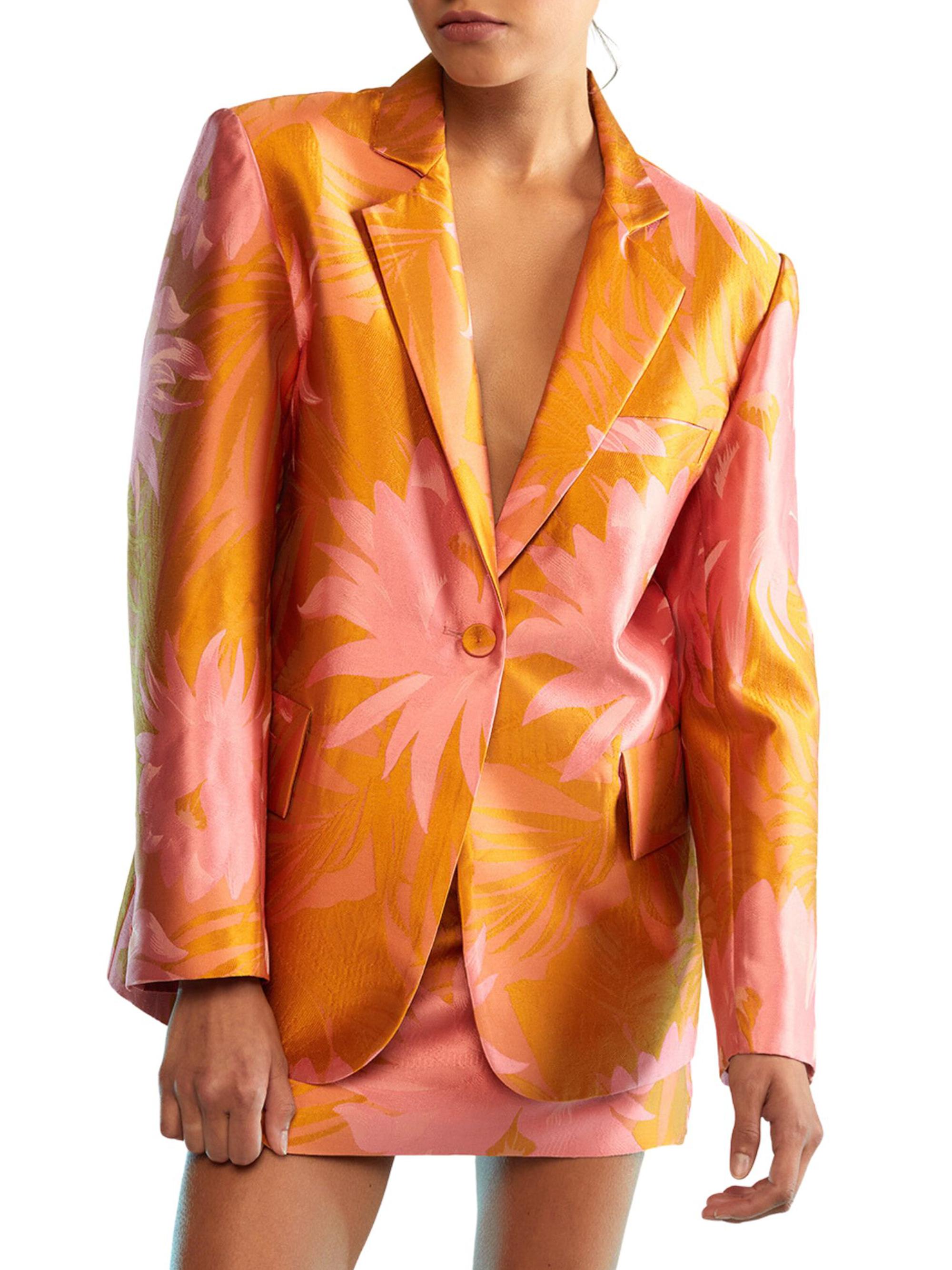 Cynthia Rowley Leopard Satin Belted Utility Jacket | Saks Fifth Avenue