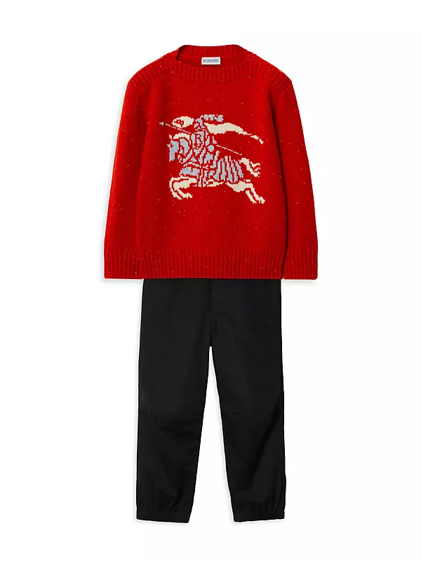 Shop Burberry Little Kid's & Kid's Patrick Wool-Blend Logo Sweater