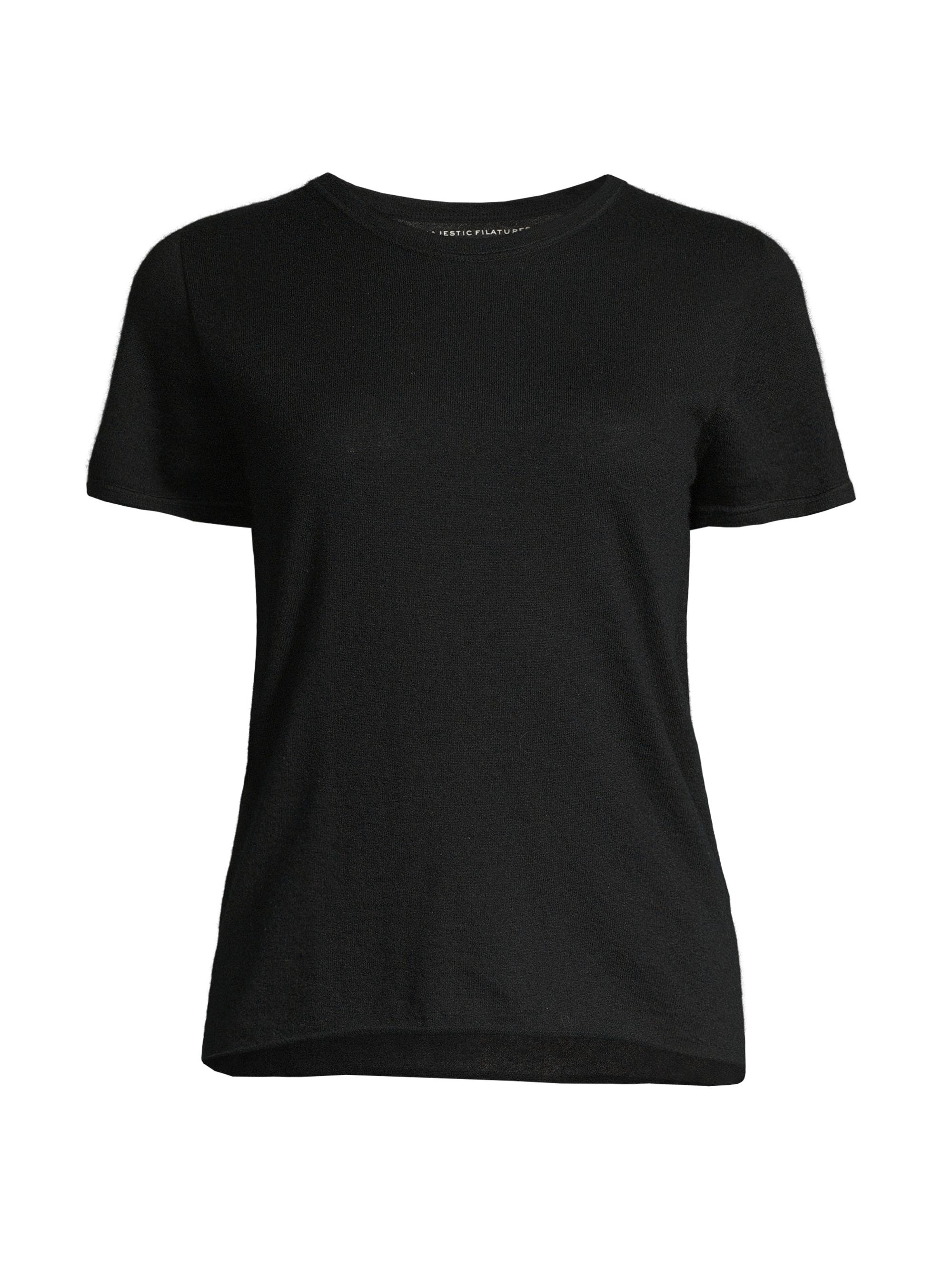 Majestic Filatures Women's Cashmere Short-Sleeve Tee - Noir