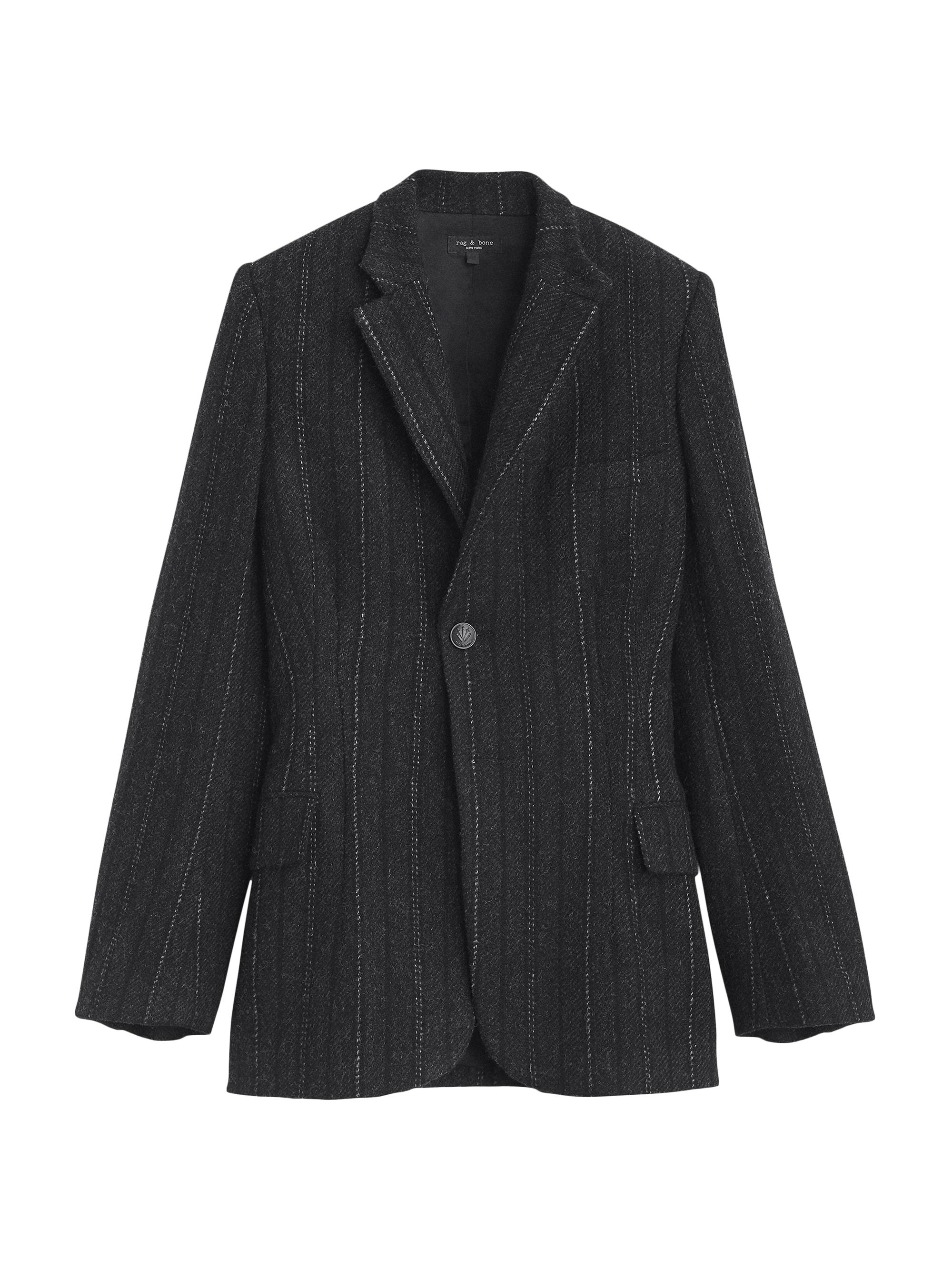 rag & bone Women's Laurence Striped Wool Single-Breasted Blazer - Grey Stripe